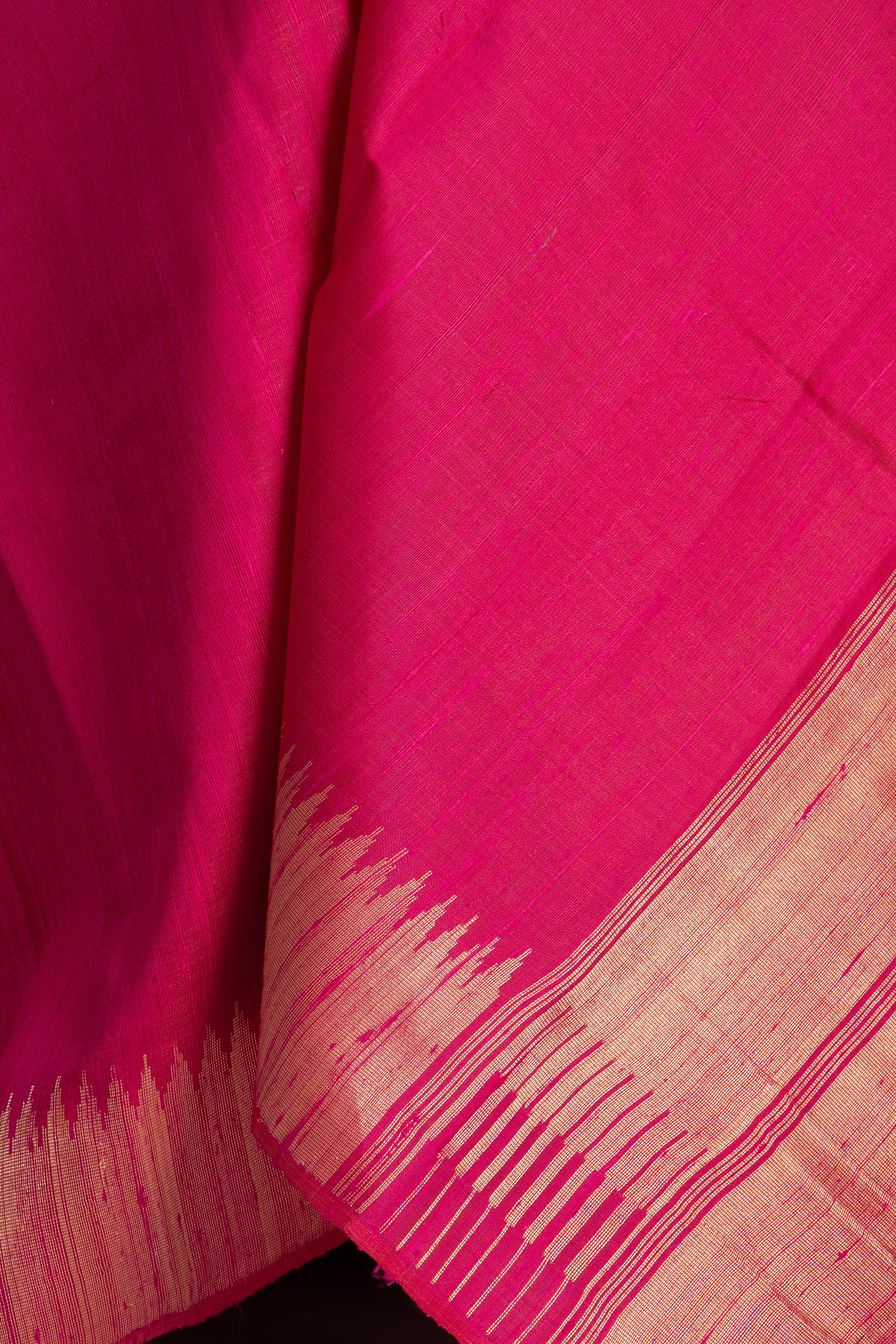 Deep Pink Chhattisgarh Raw Silk Saree