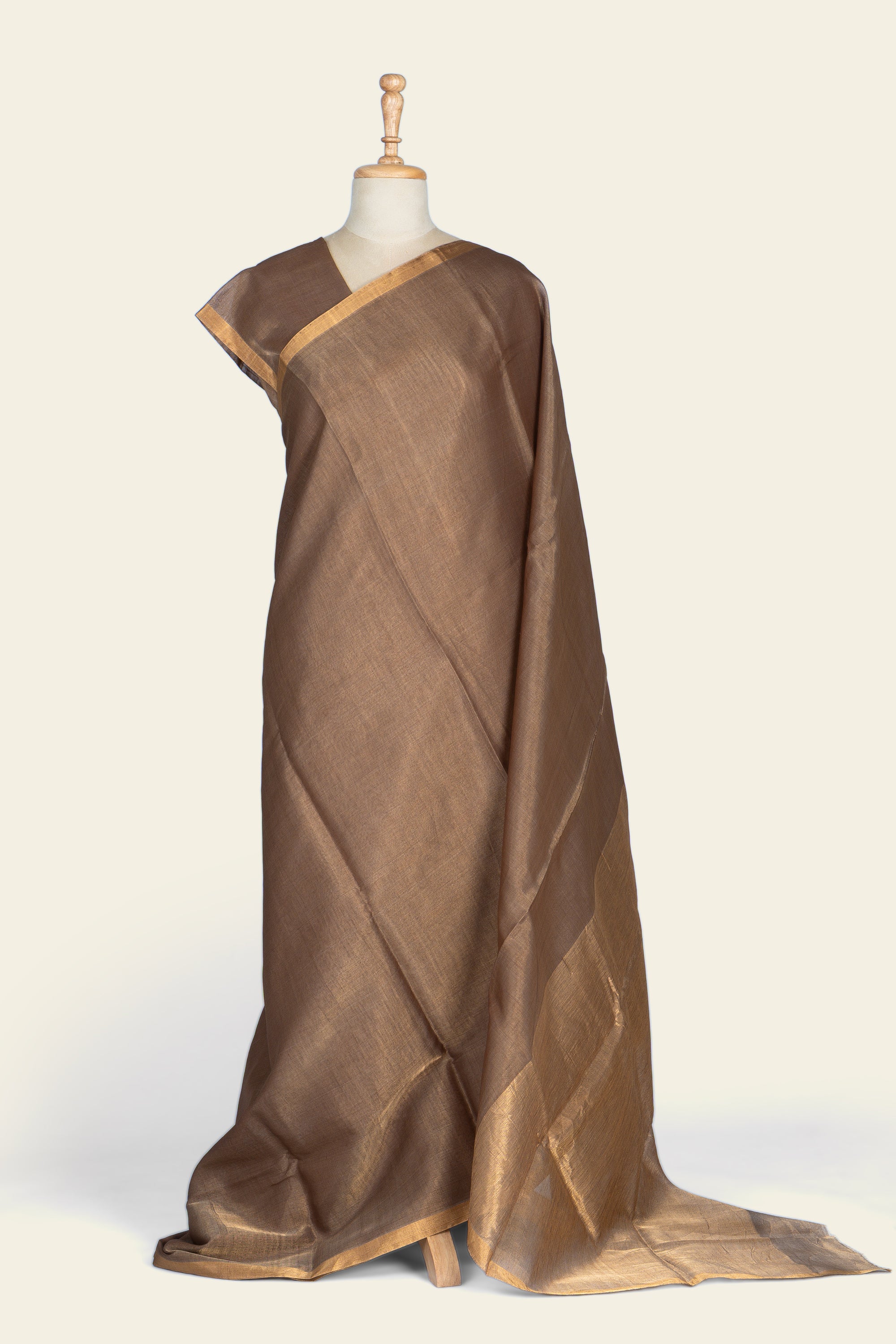 Coffee Chanderi Tissue Saree