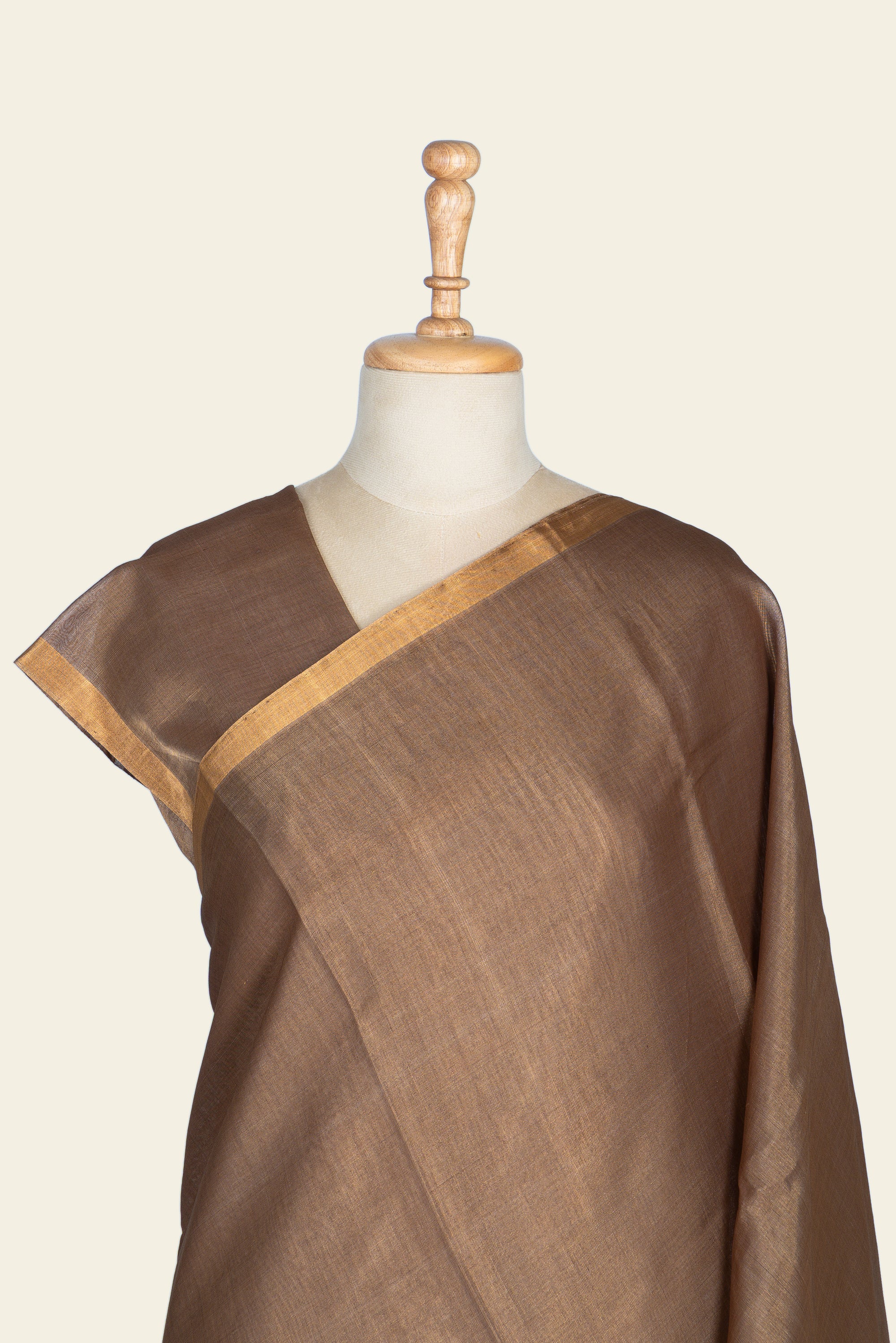 Coffee Chanderi Tissue Saree