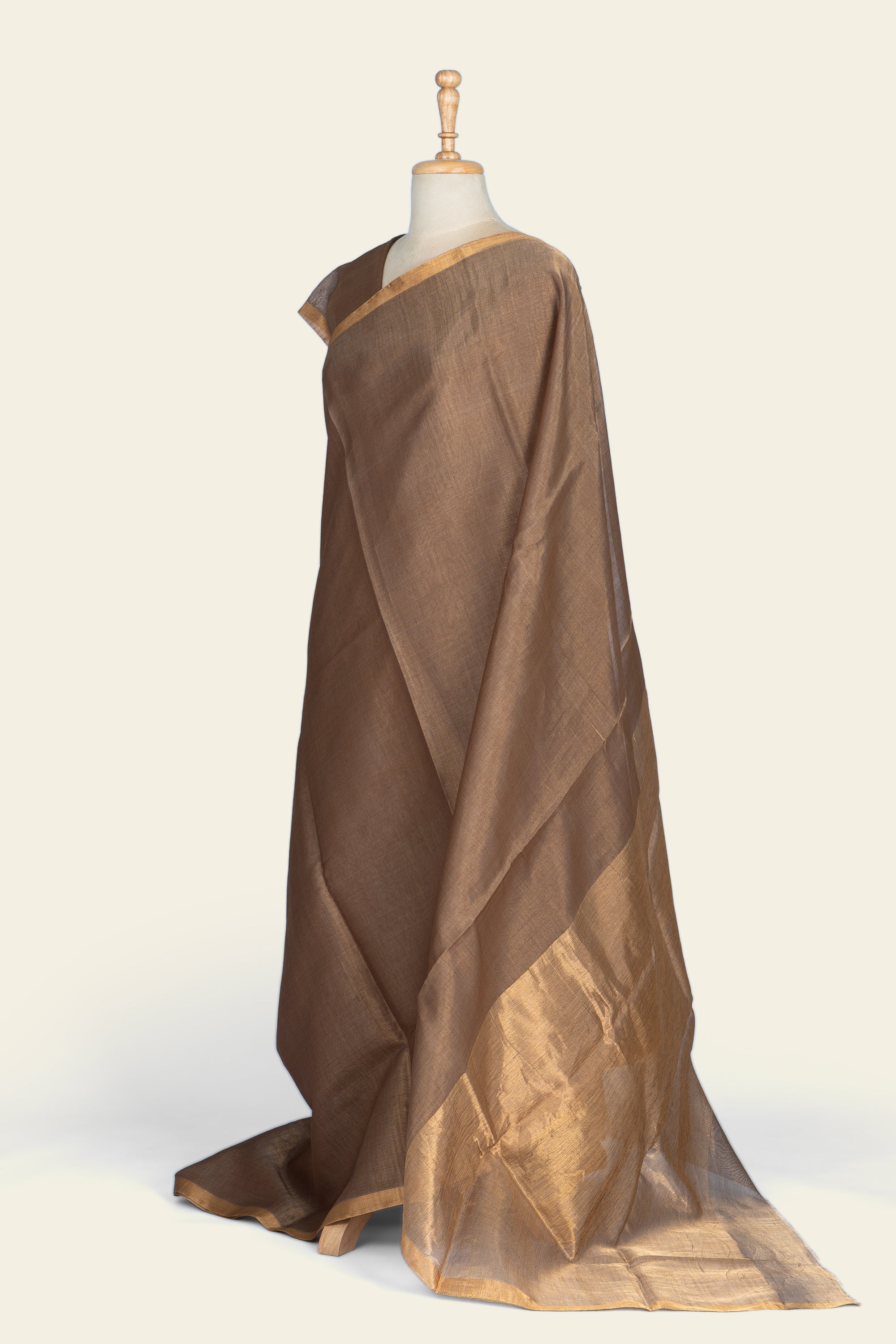 Coffee Chanderi Tissue Saree
