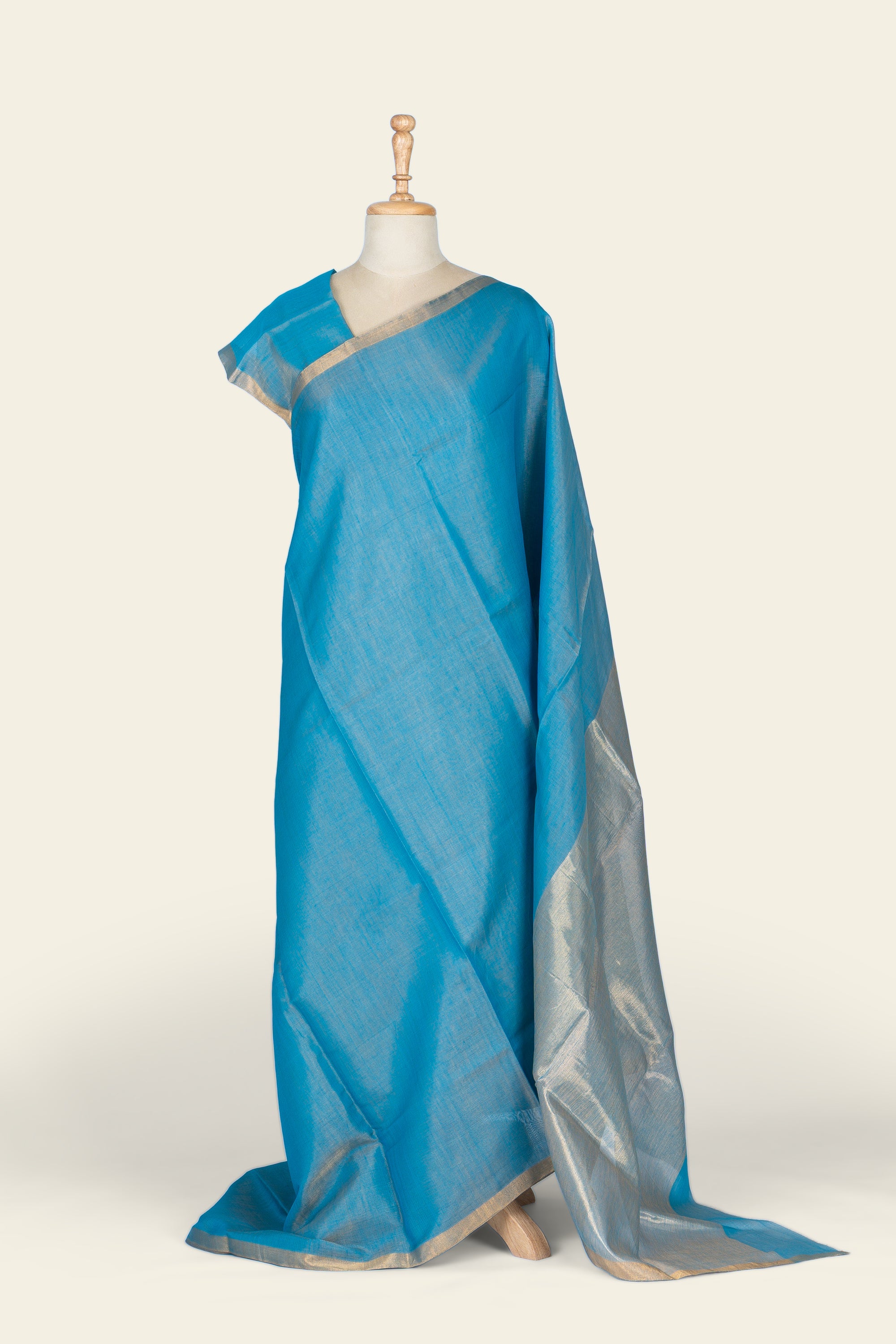 Blue Chanderi Tissue Saree