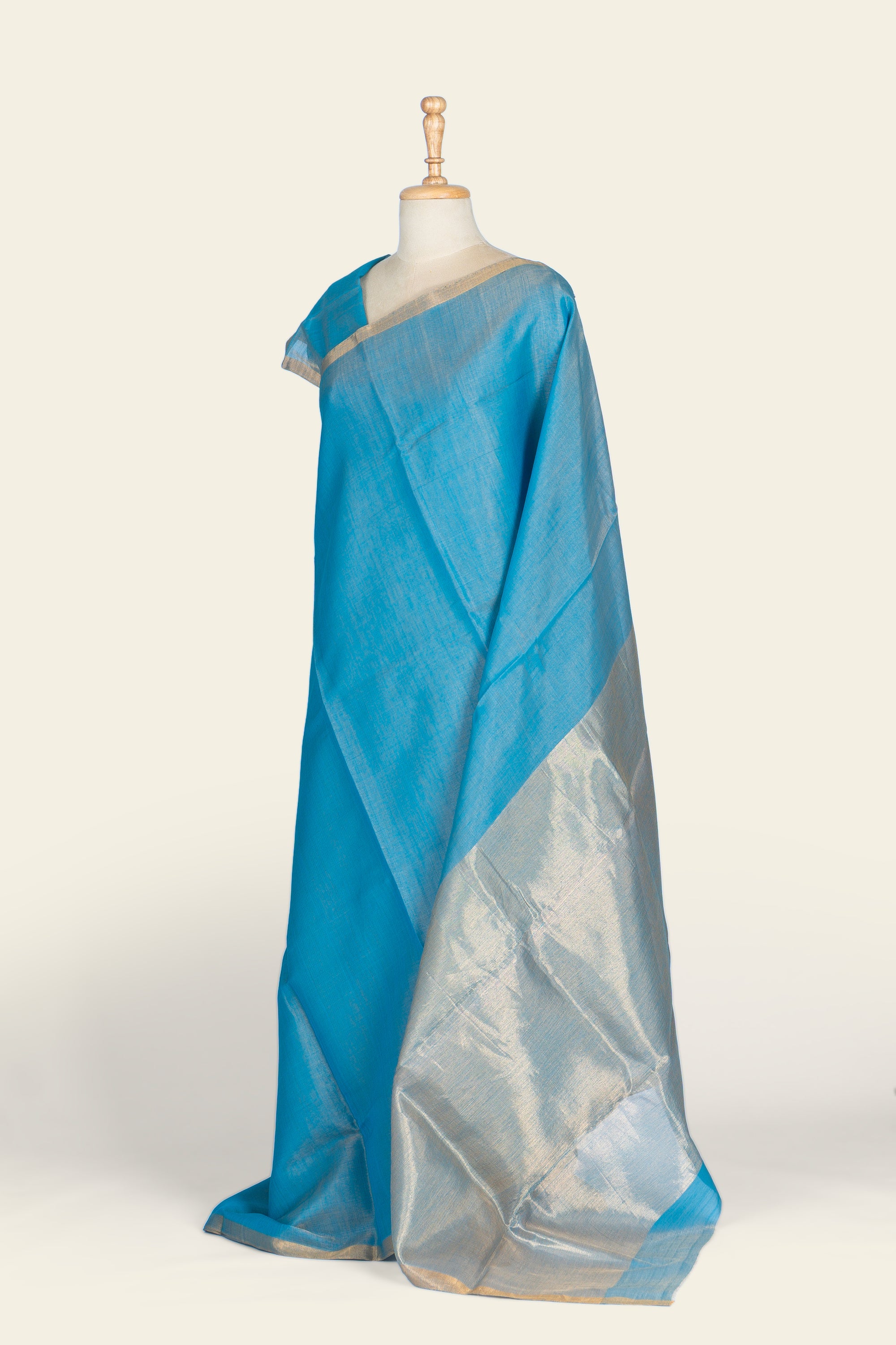 Blue Chanderi Tissue Saree