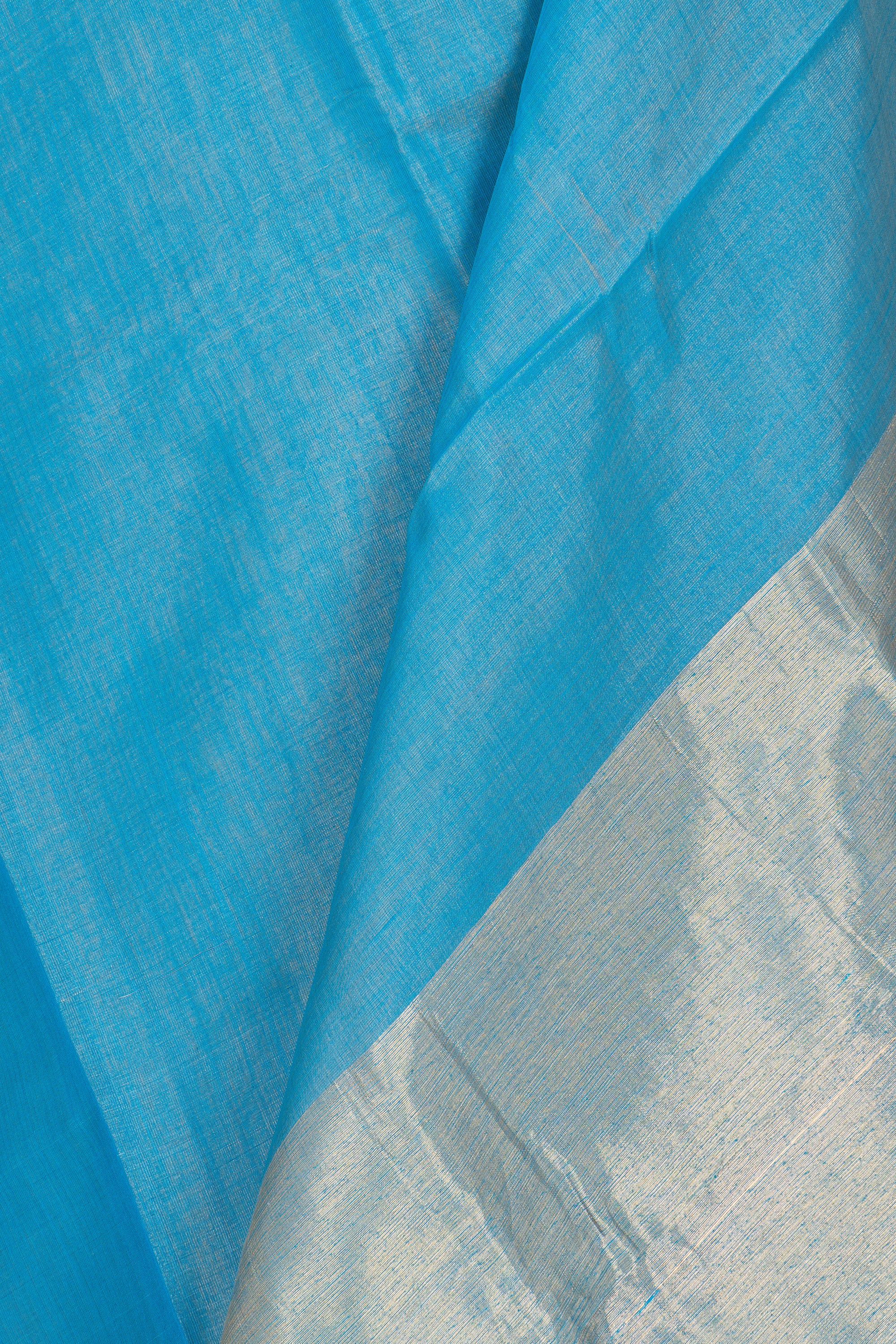 Blue Chanderi Tissue Saree
