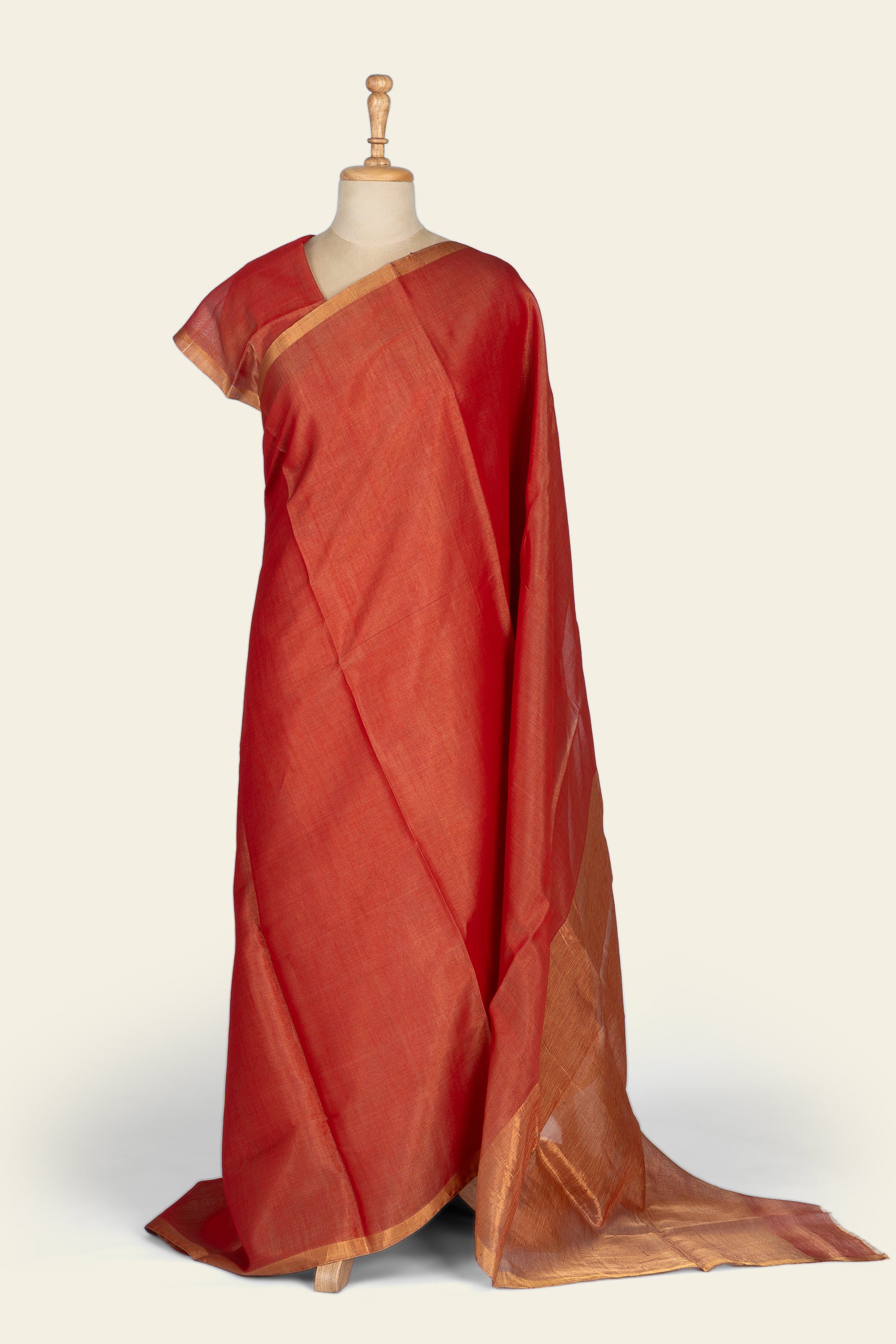 Red Chanderi Tissue Saree