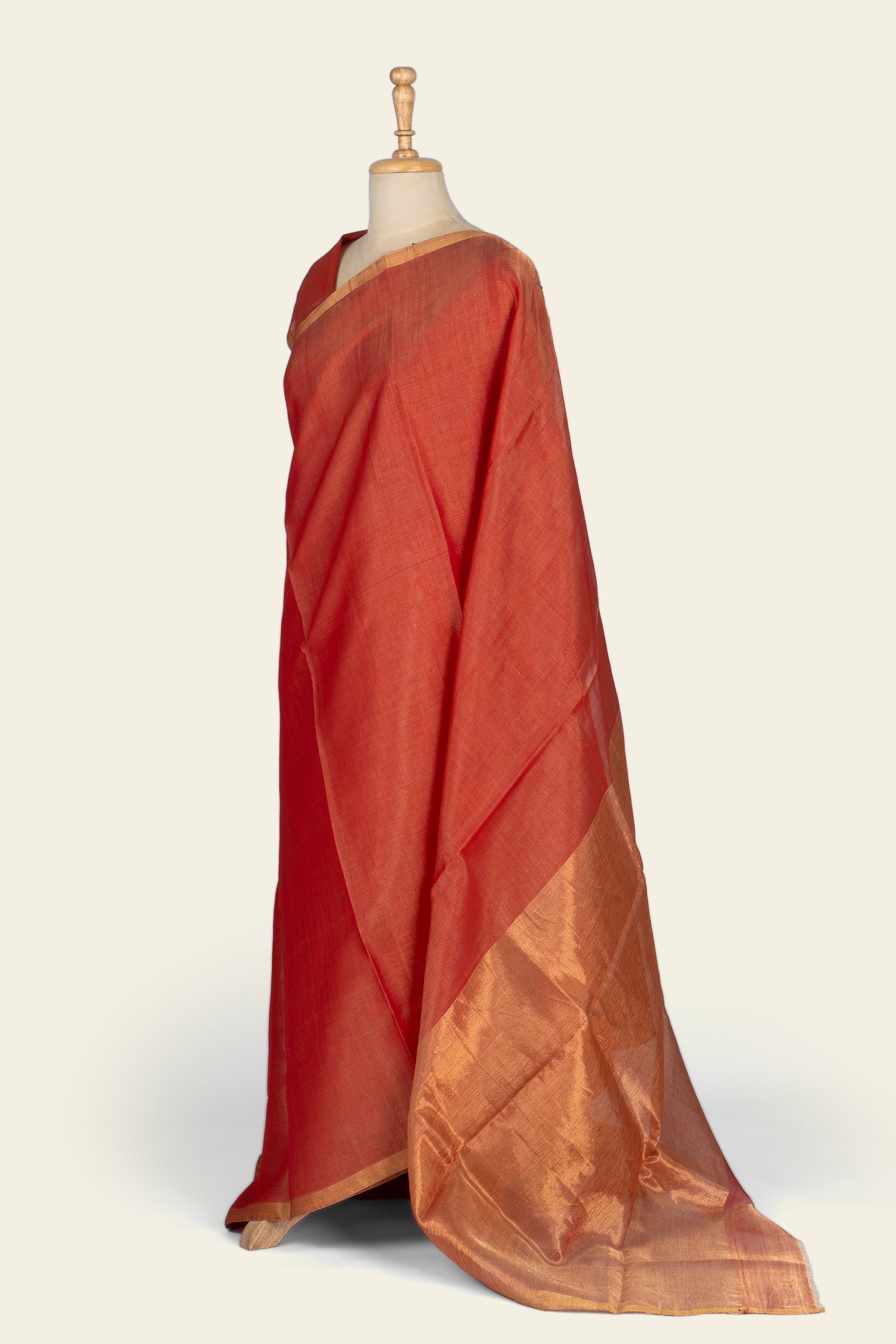 Red Chanderi Tissue Saree