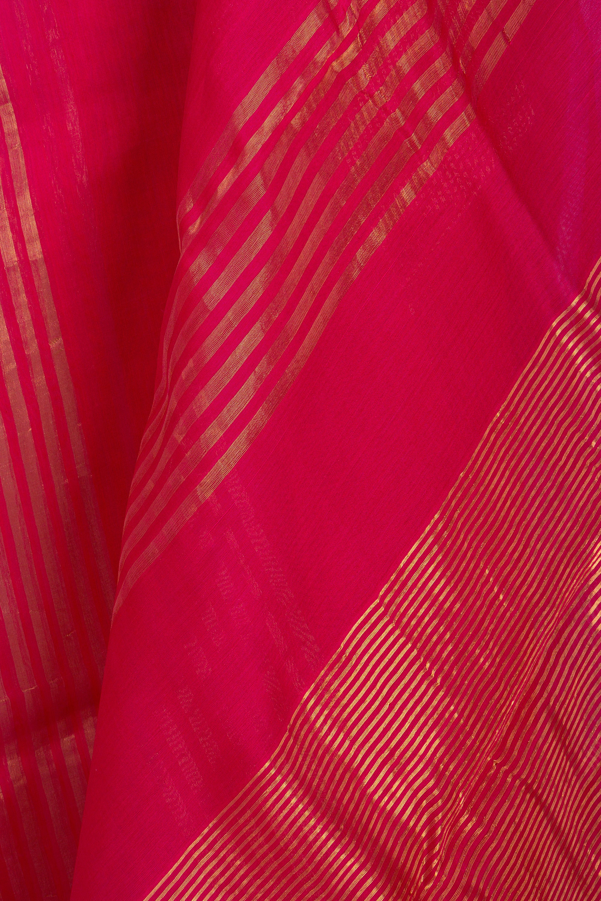 Pink Stripes Chanderi Silk Cotton Saree