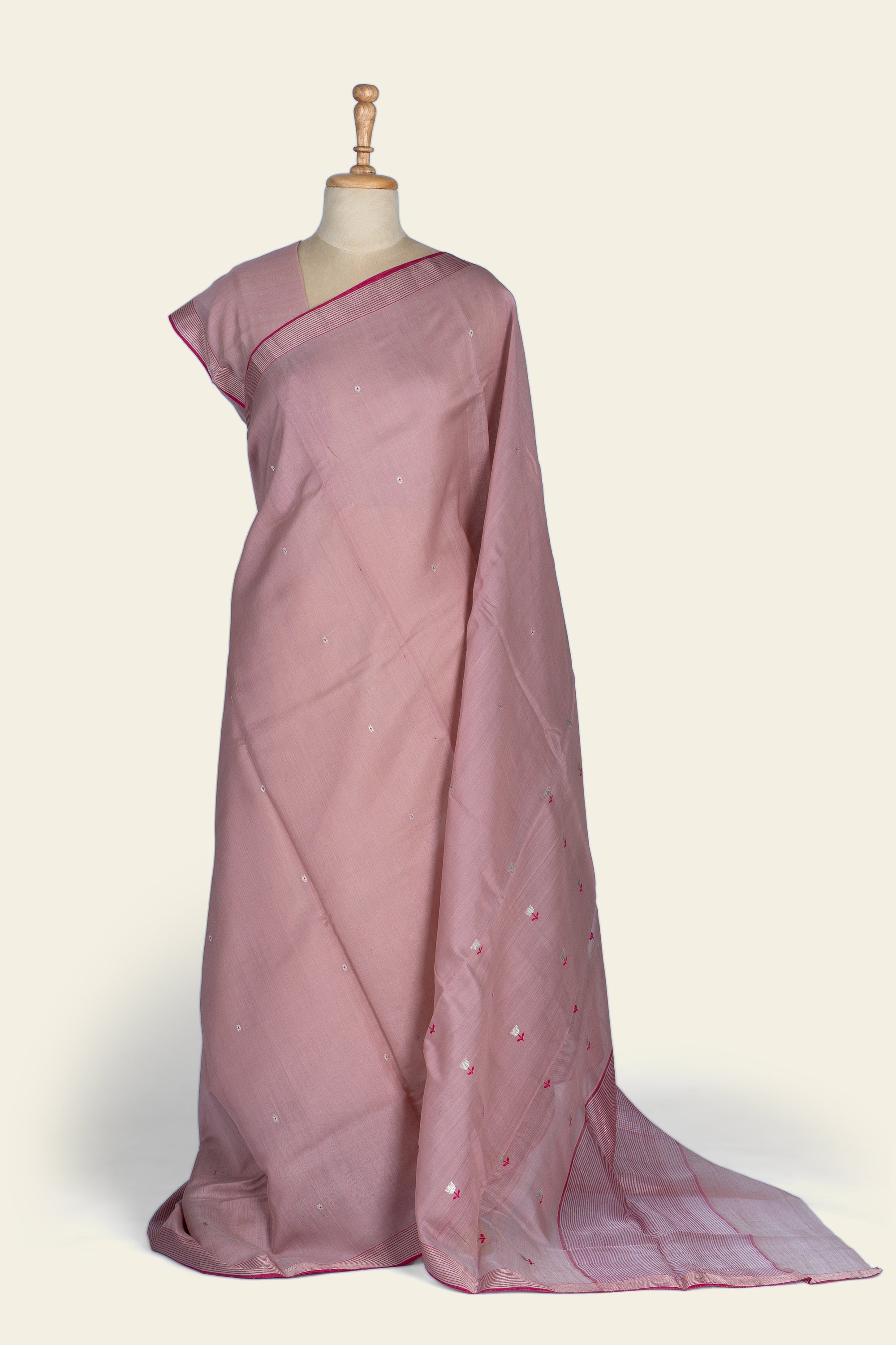 Mauve Chanderi Silk Cotton Saree