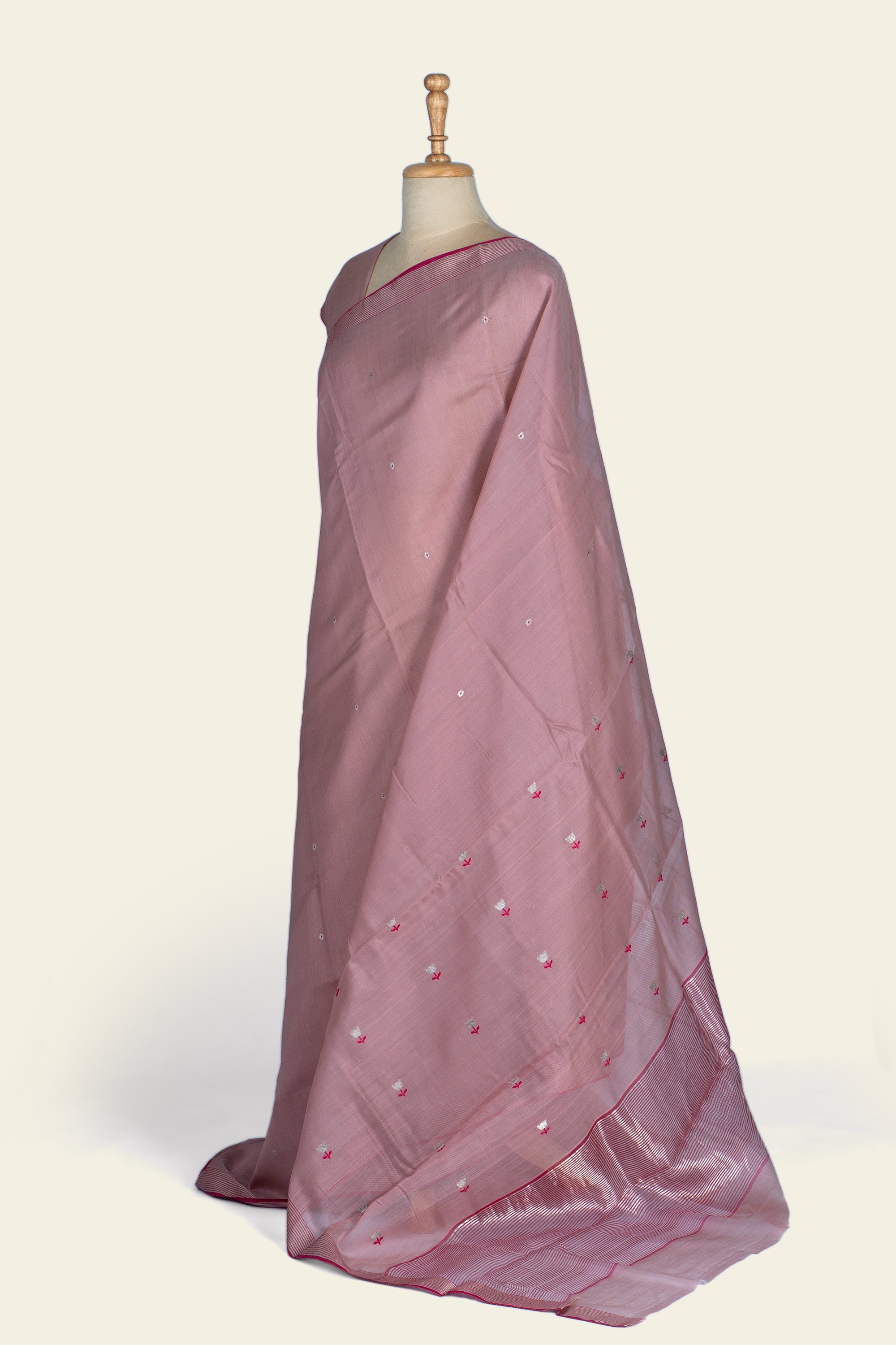 Mauve Chanderi Silk Cotton Saree