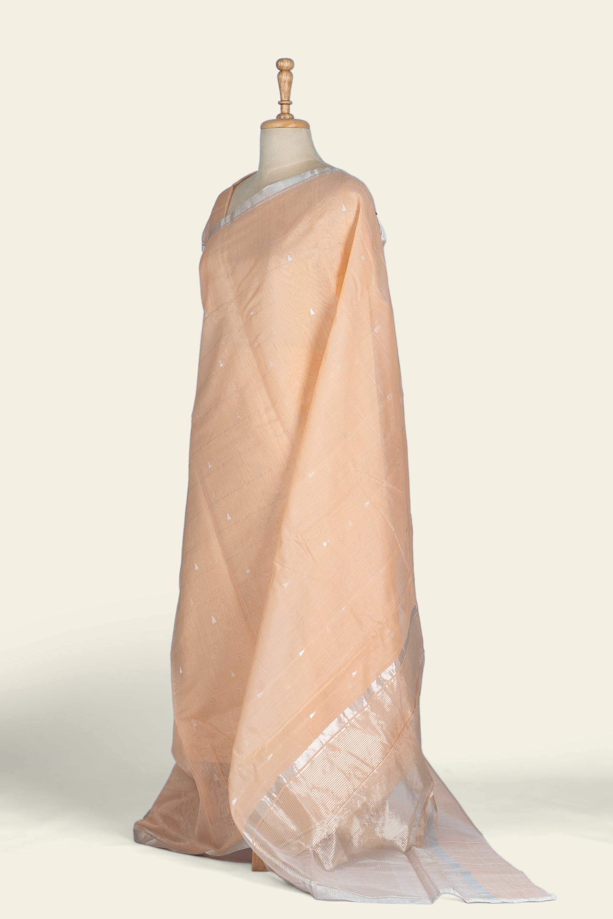 Light Peach Chanderi  Silk Saree