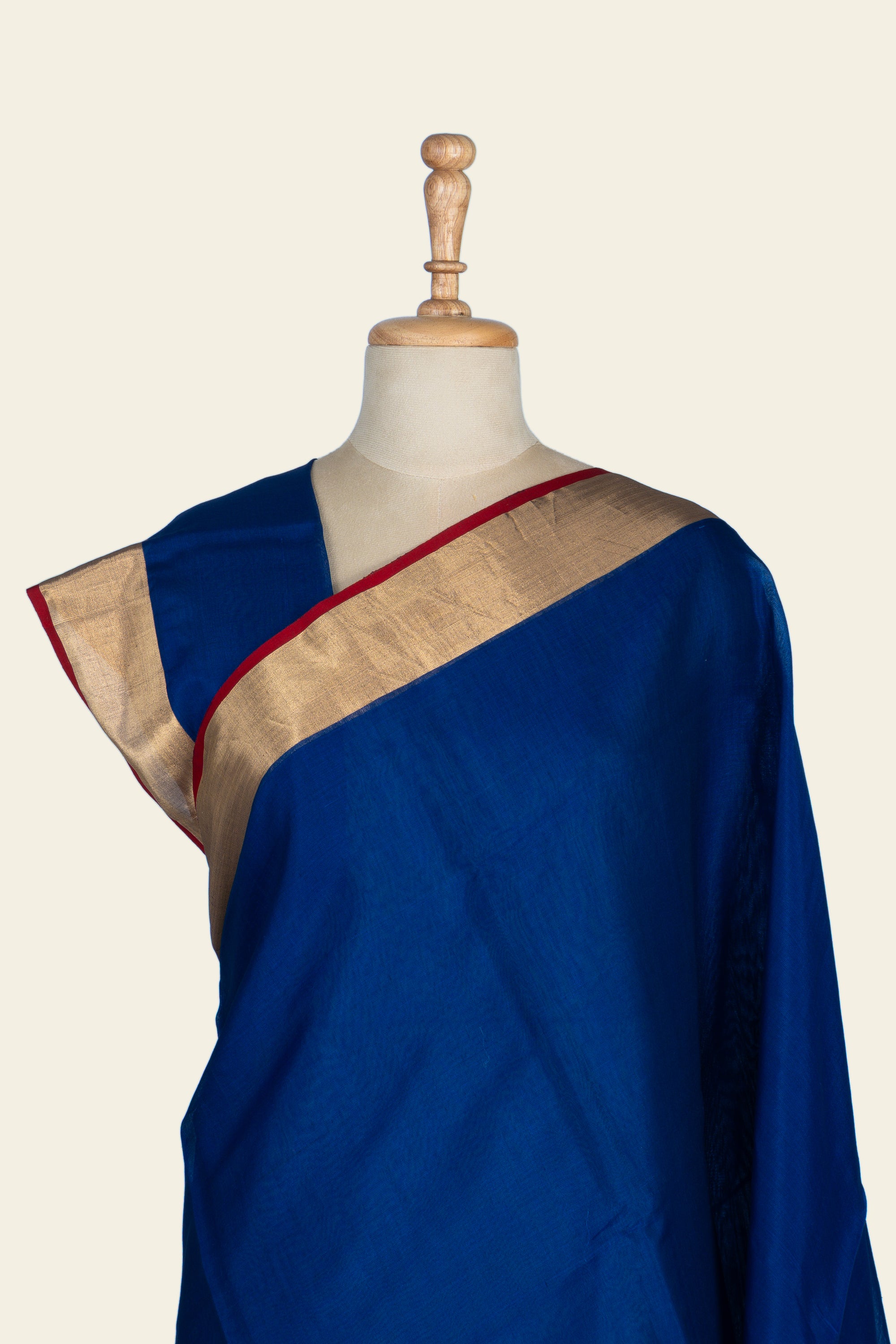 Bold Blue Chanderi Silk Cotton Saree