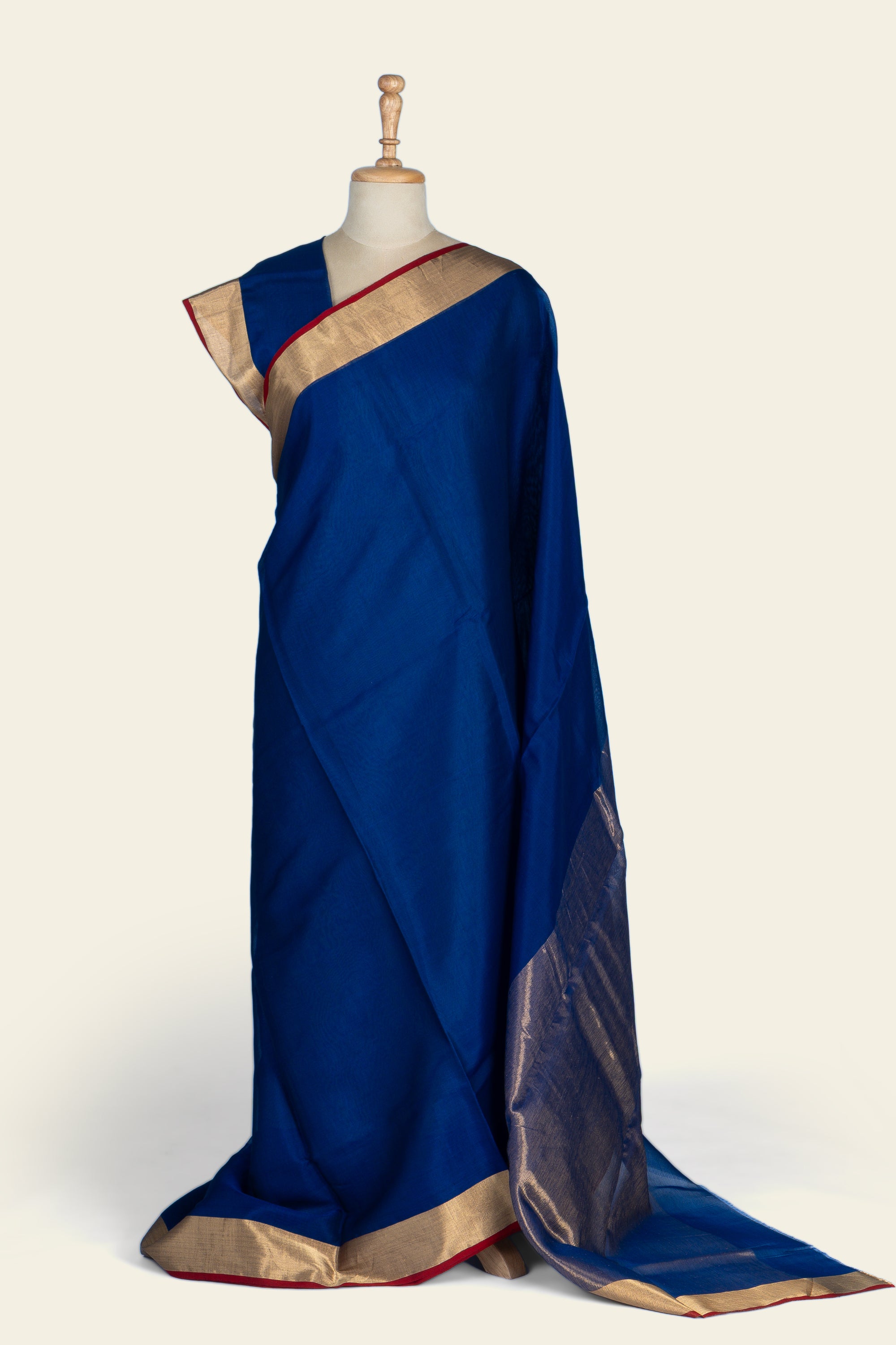 Bold Blue Chanderi Silk Cotton Saree