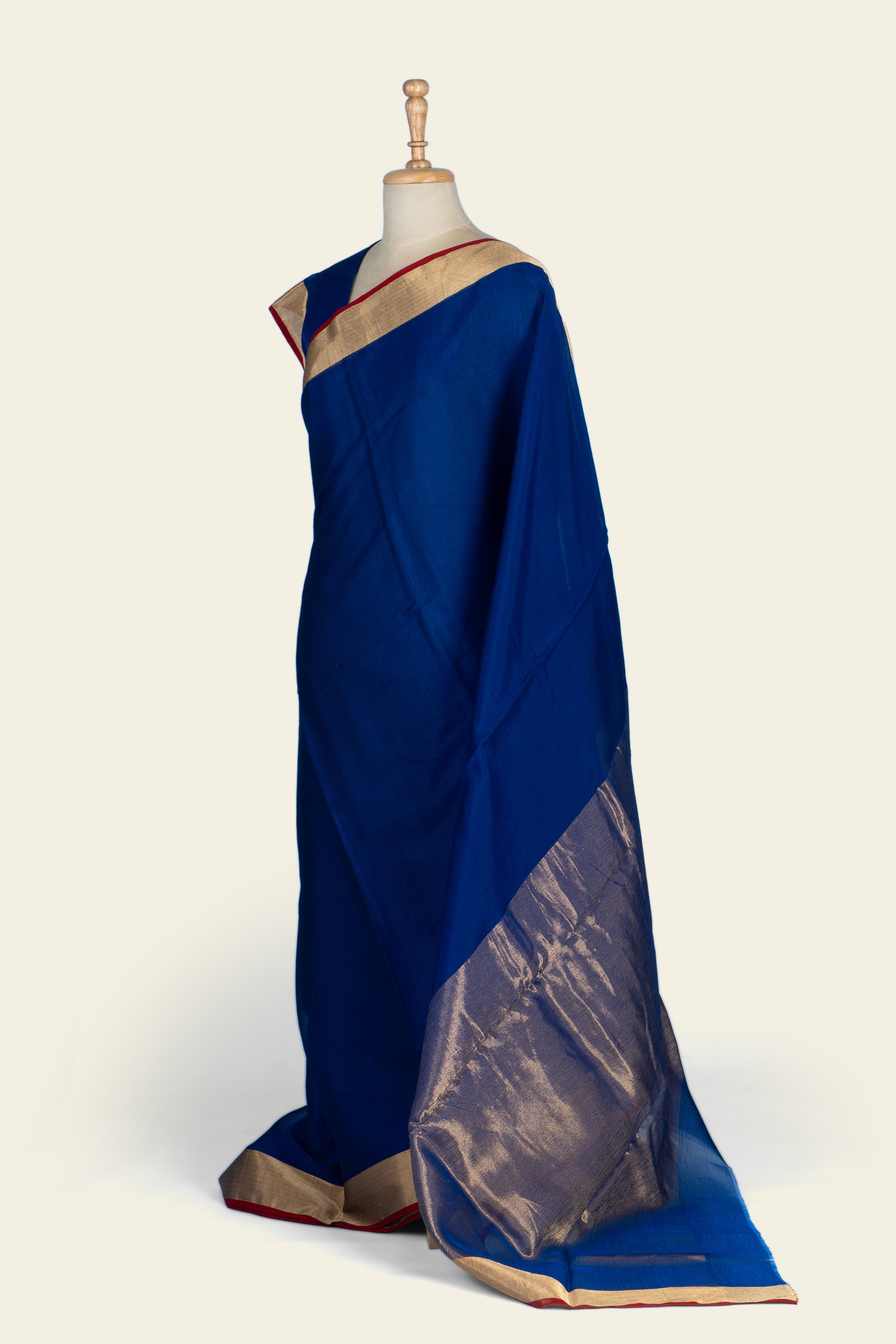 Bold Blue Chanderi Silk Cotton Saree