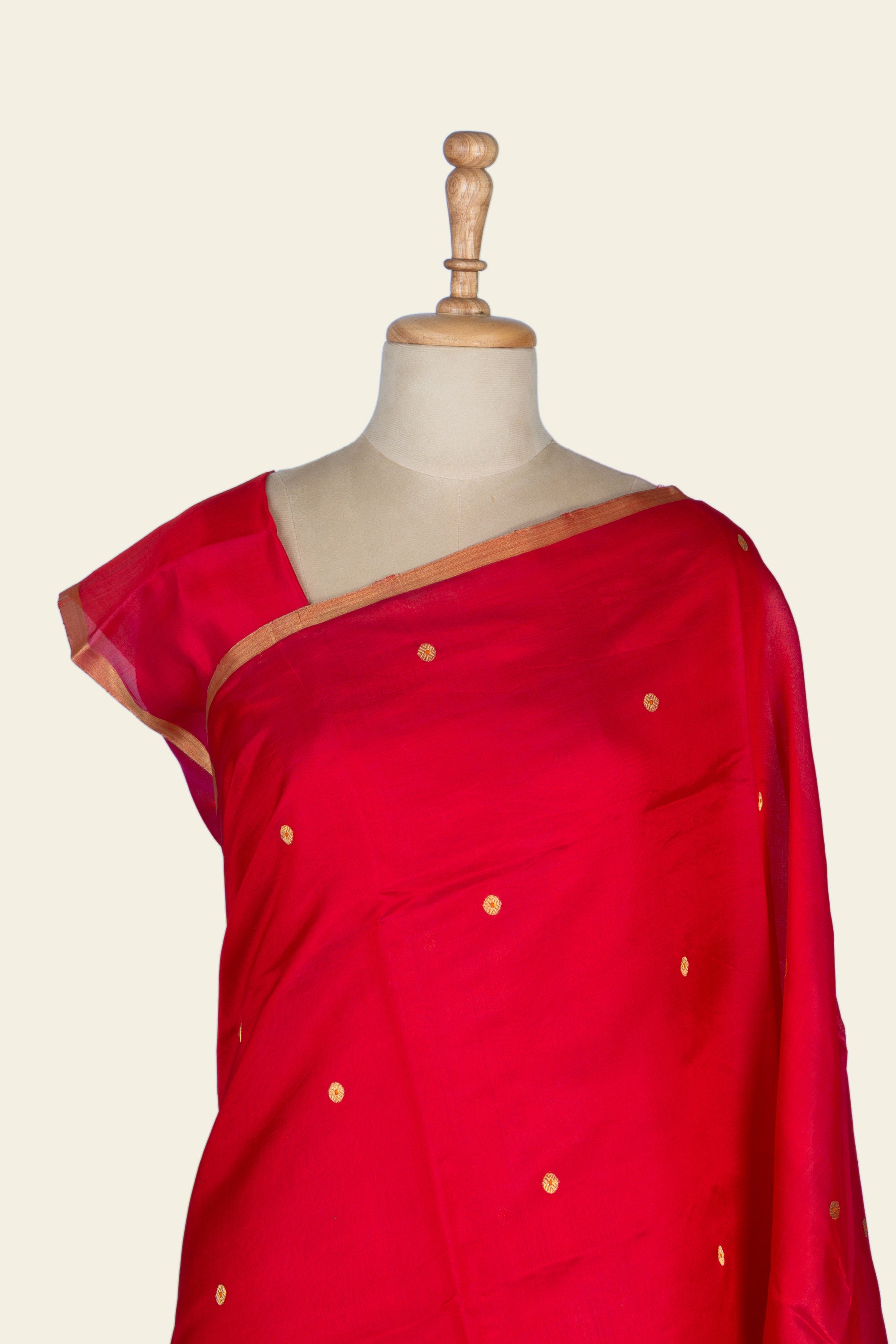 Red and Pink Dual Shade Chanderi  Silk Saree