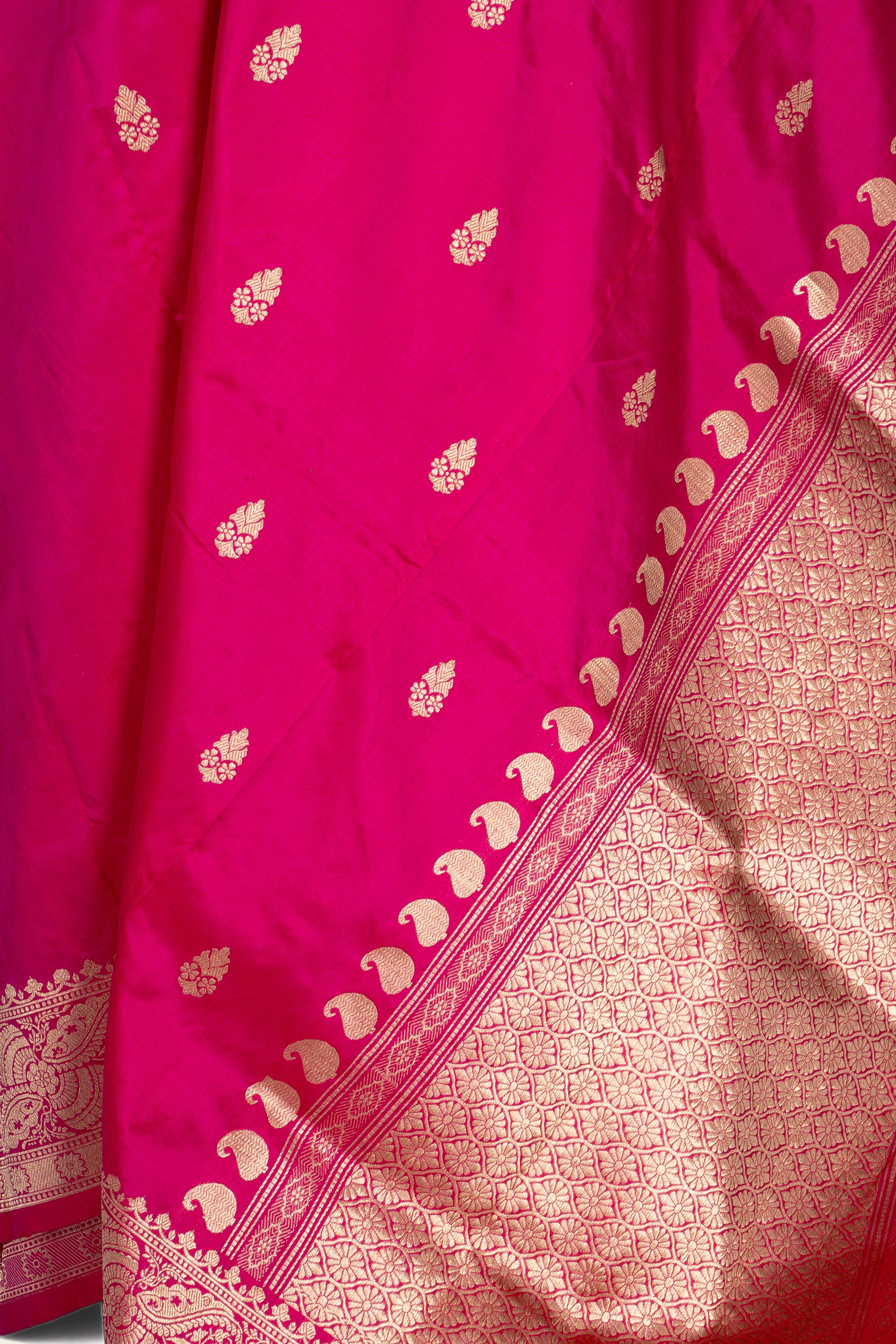 Rani Pink Kadhua Benarasi silk saree