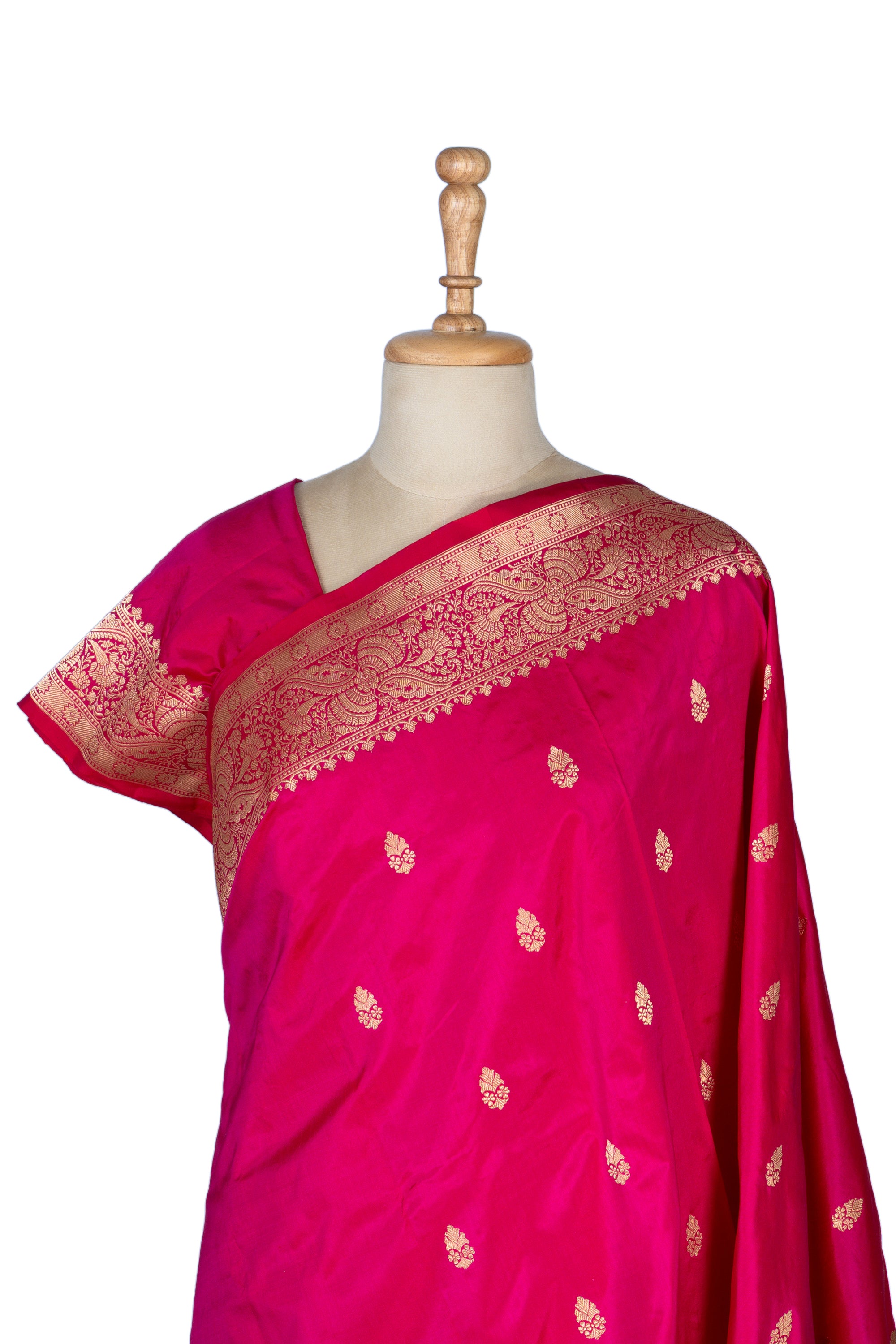 Rani Pink Kadhua Benarasi silk saree