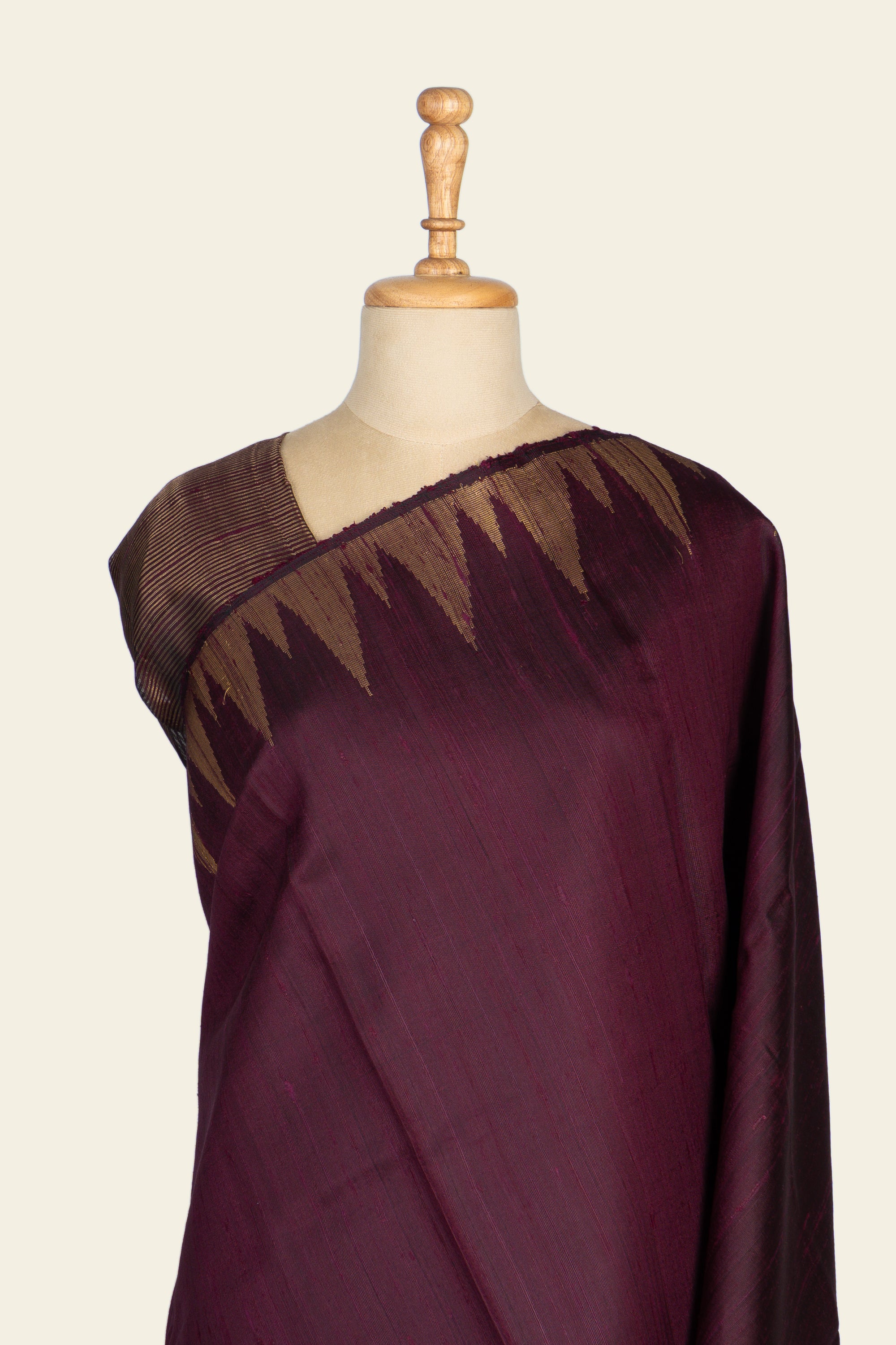 Plum Purple Chhattisgarh Raw Silk Saree
