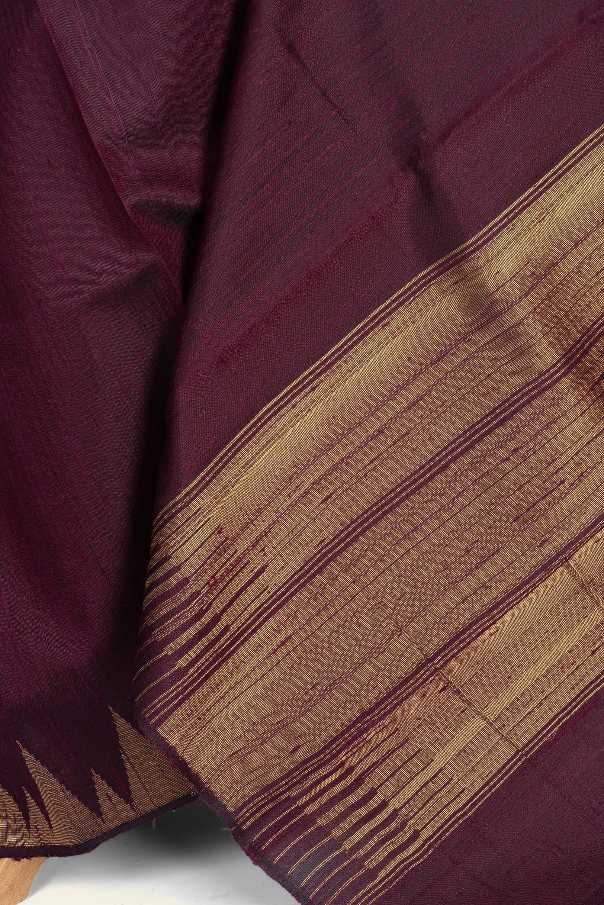 Plum Purple Chhattisgarh Raw Silk Saree