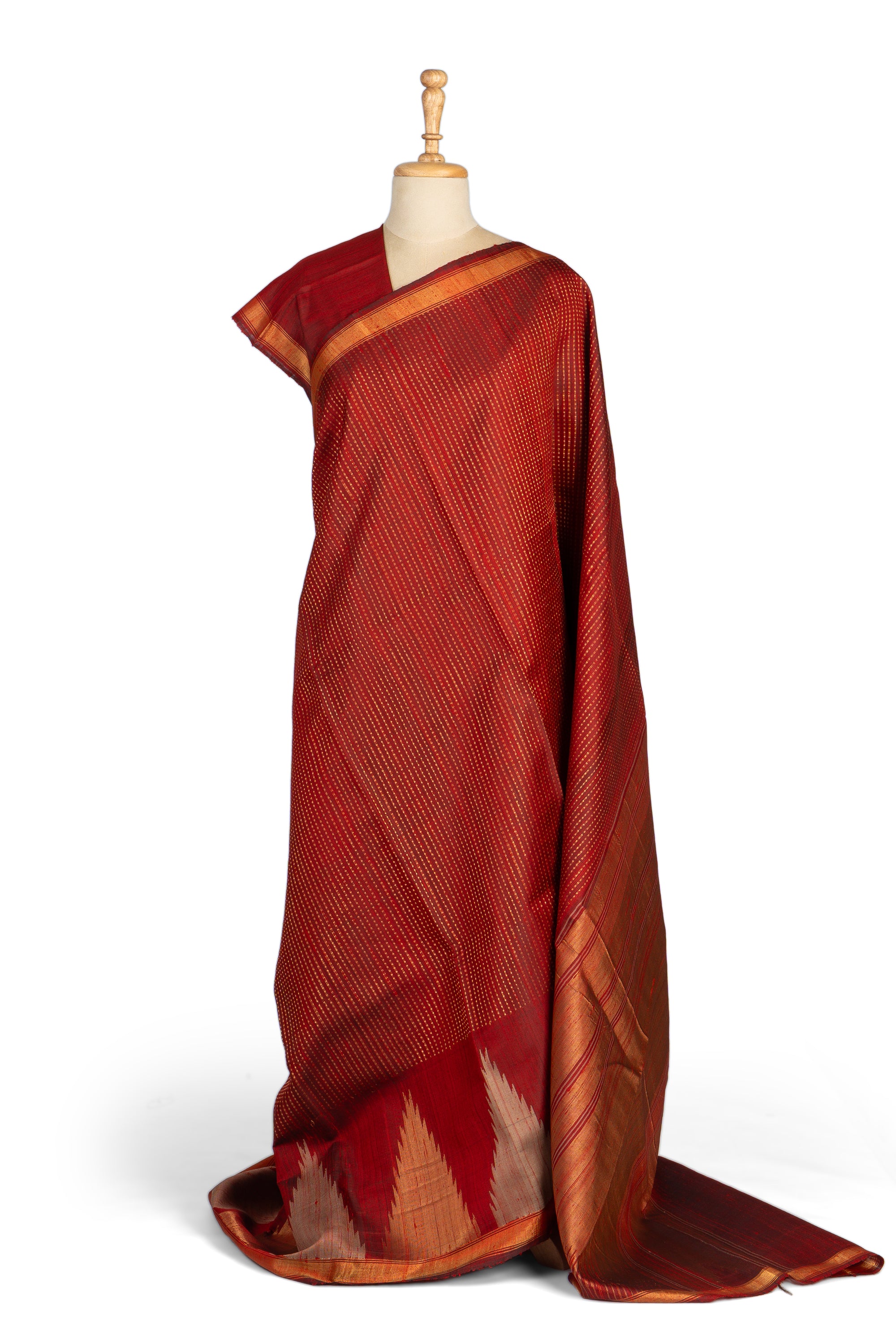 Maroon Chhattisgarh Raw Silk Saree