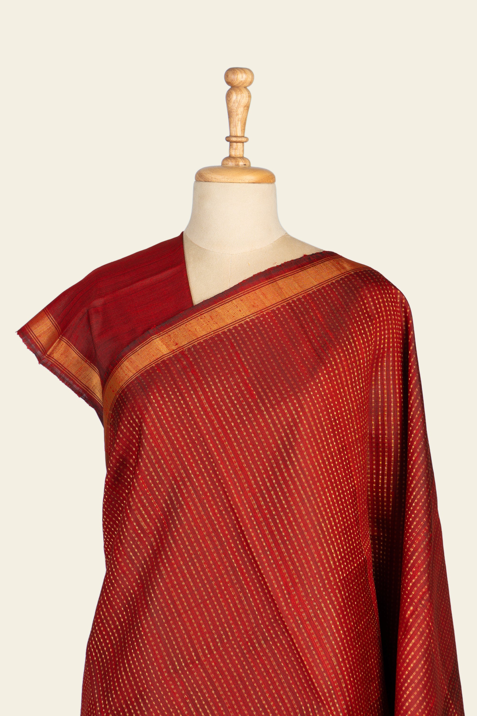 Maroon Chhattisgarh Raw Silk Saree