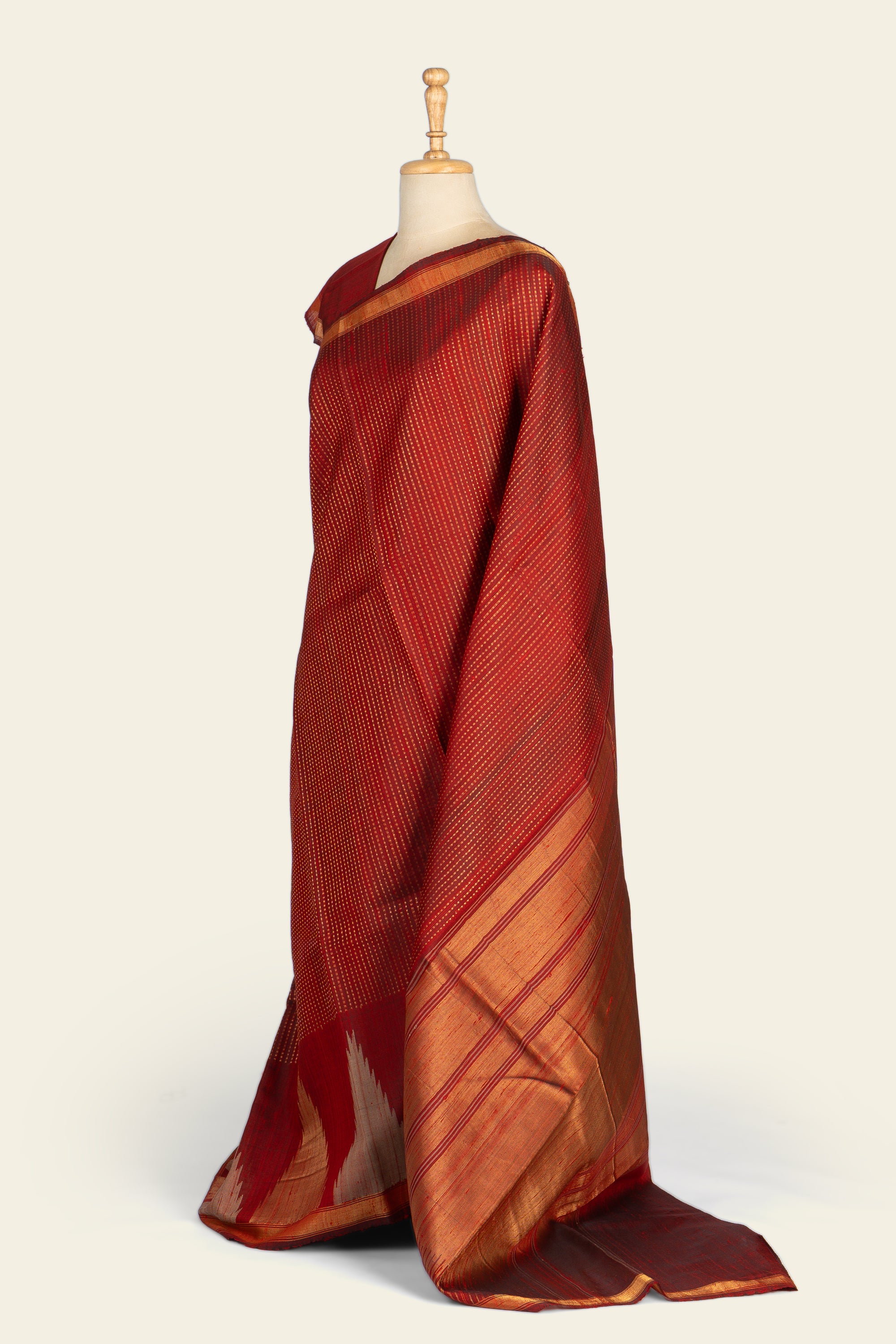 Maroon Chhattisgarh Raw Silk Saree