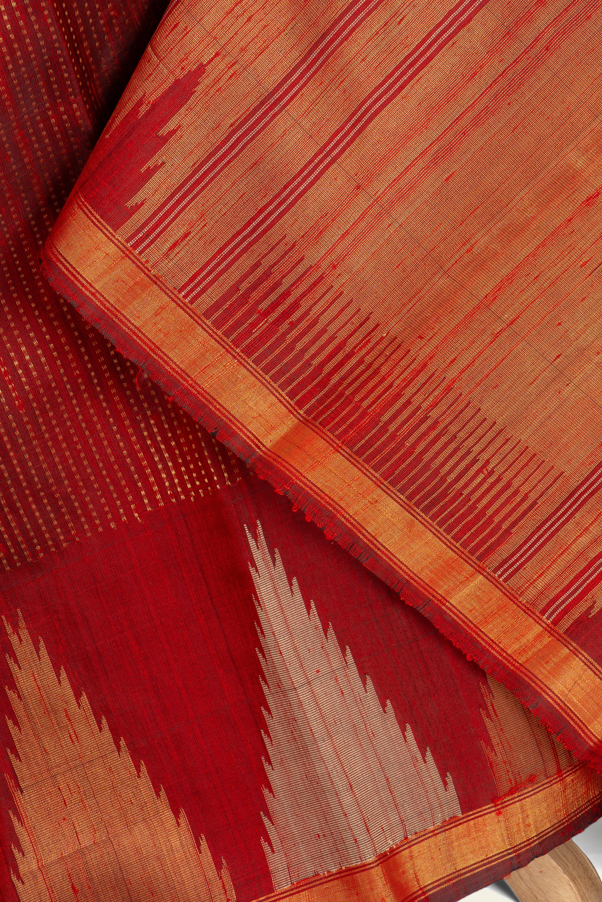 Maroon Chhattisgarh Raw Silk Saree