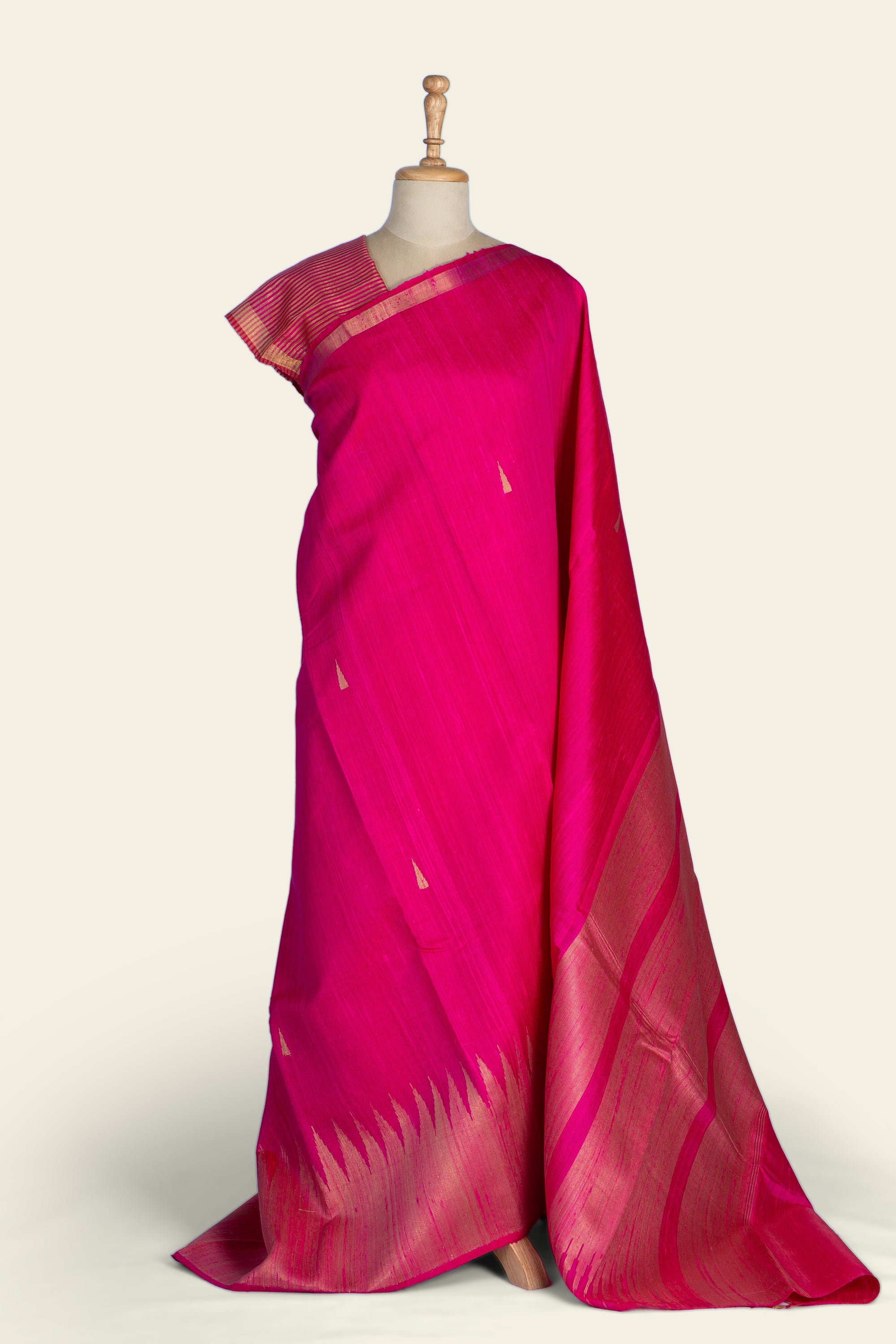 Fuchsia Pink Chhattisgarh Raw Silk Saree