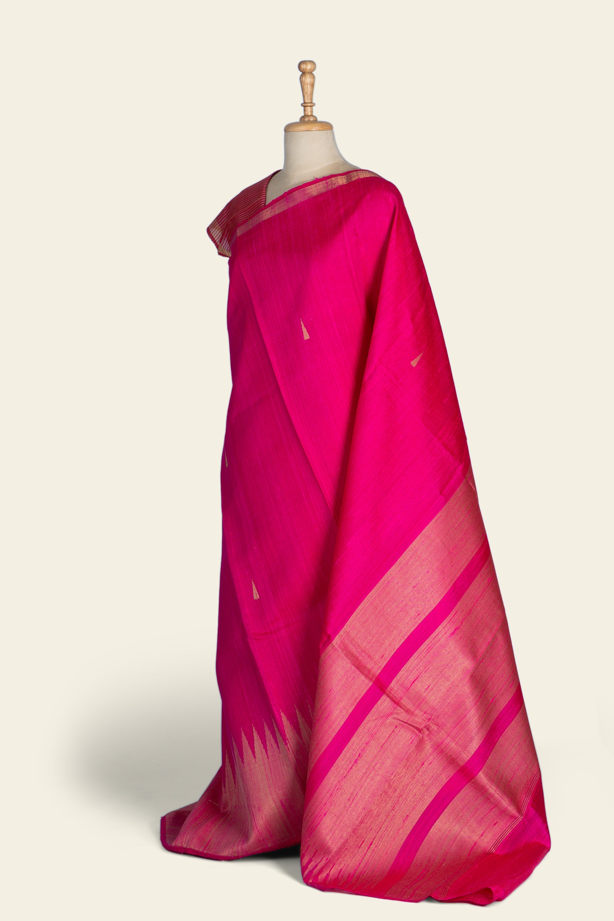 Fuchsia Pink Chhattisgarh Raw Silk Saree