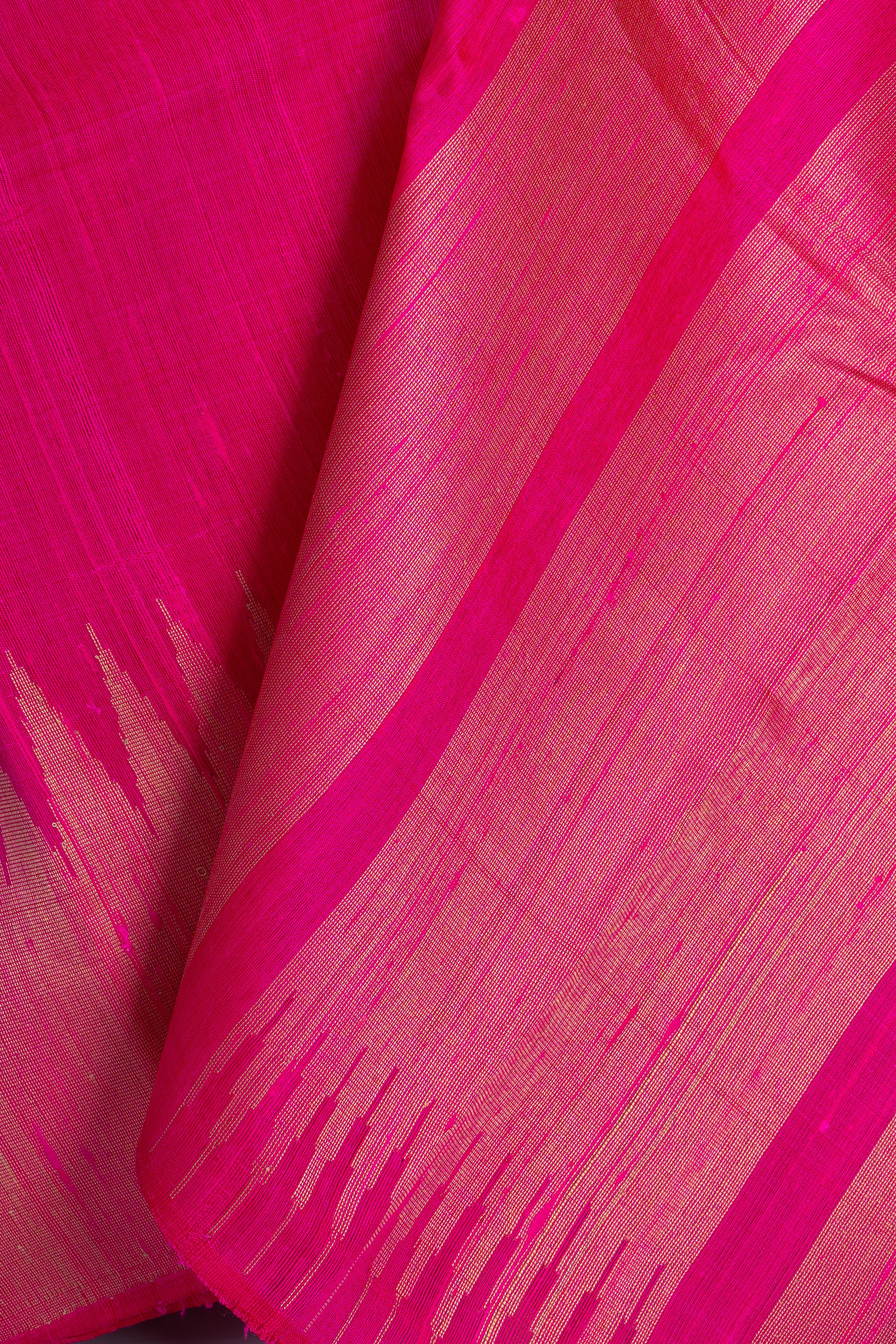 Fuchsia Pink Chhattisgarh Raw Silk Saree