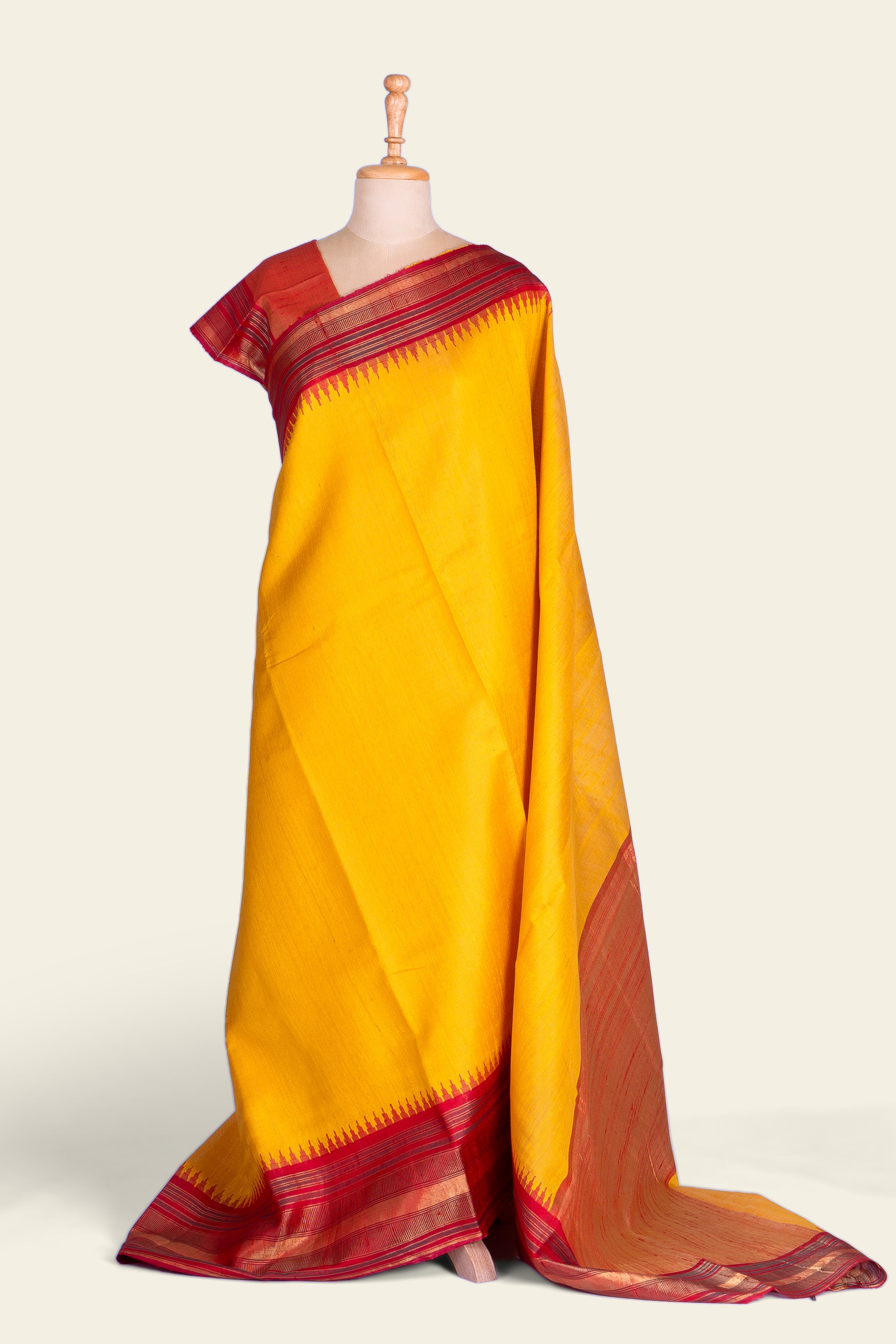 Sunny Yellow Chhattisgarh Raw Silk Saree