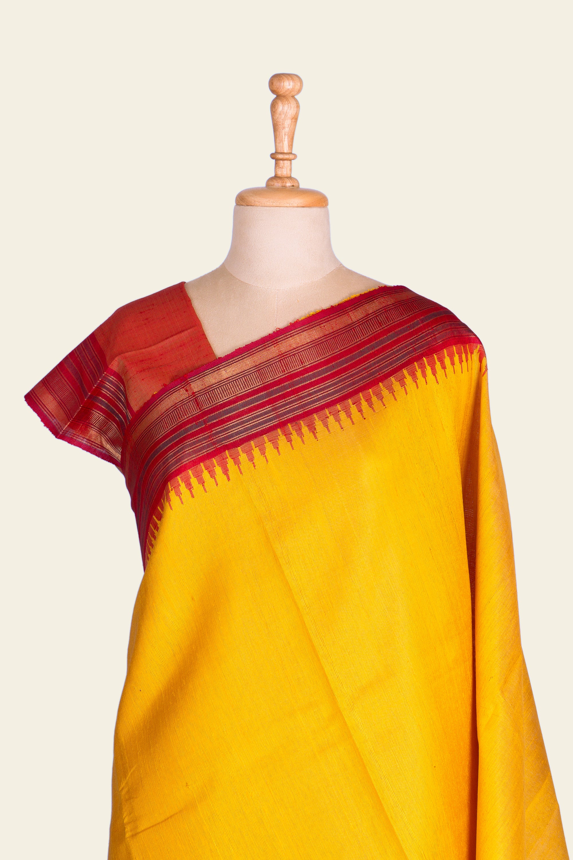 Sunny Yellow Chhattisgarh Raw Silk Saree