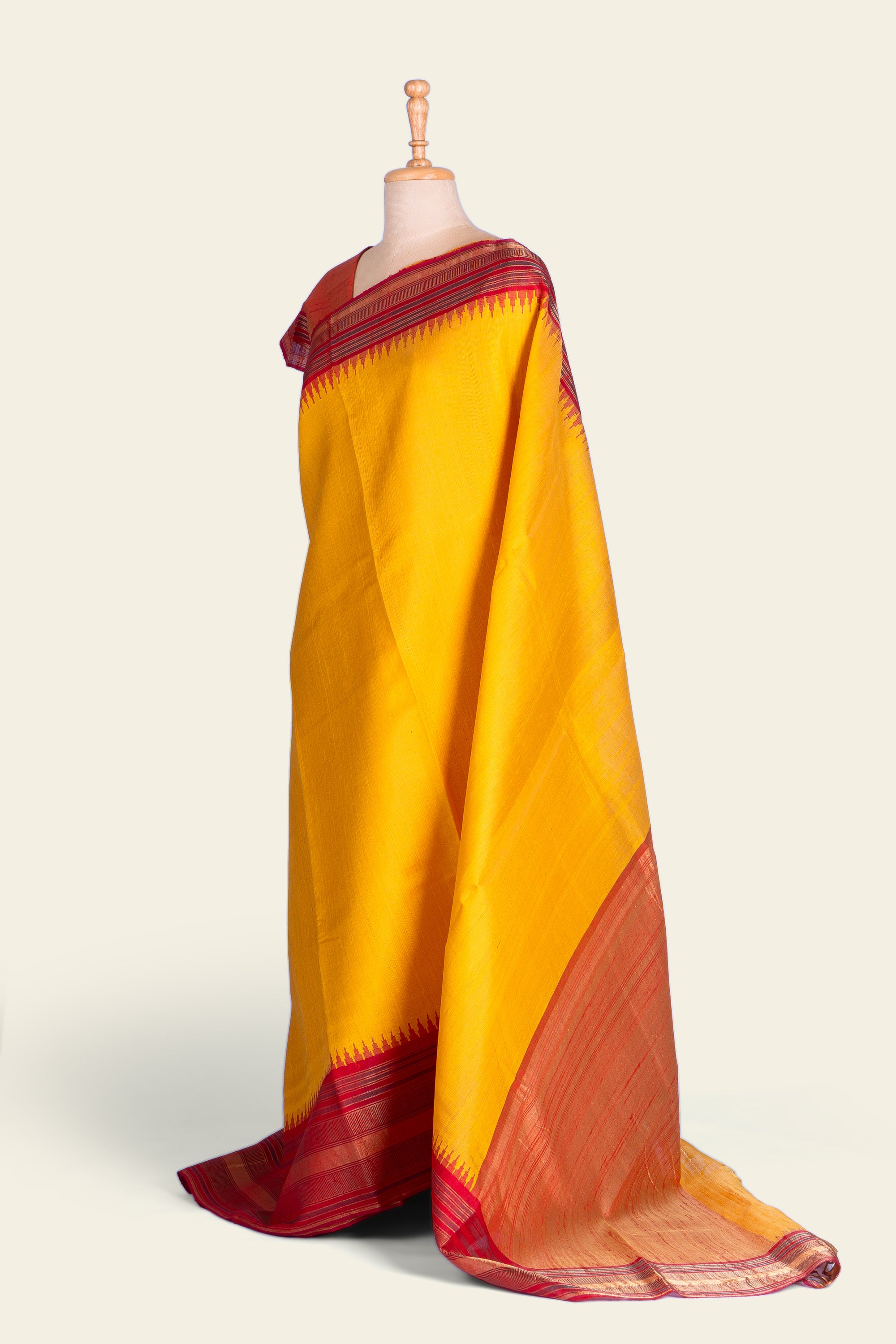 Sunny Yellow Chhattisgarh Raw Silk Saree