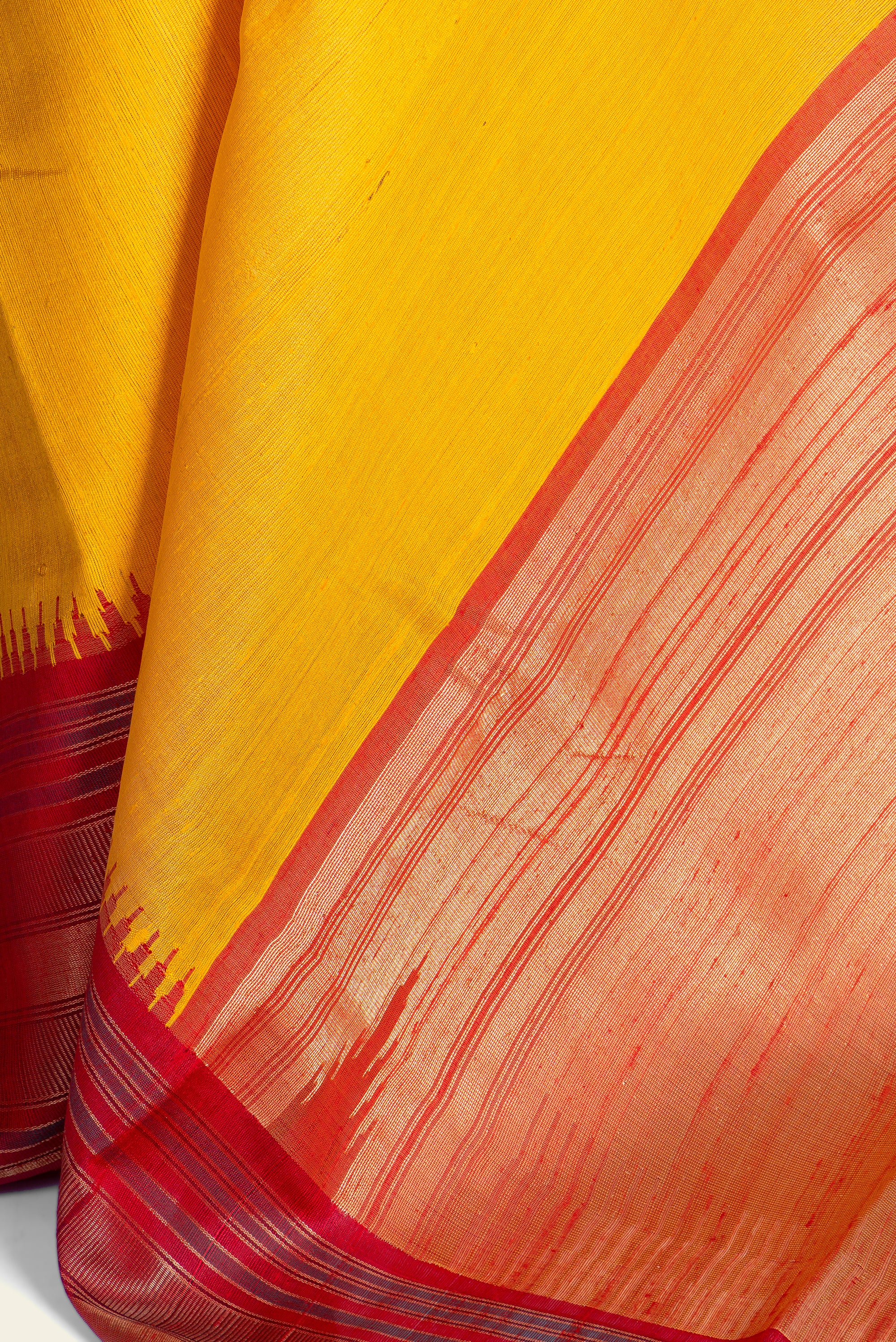 Sunny Yellow Chhattisgarh Raw Silk Saree