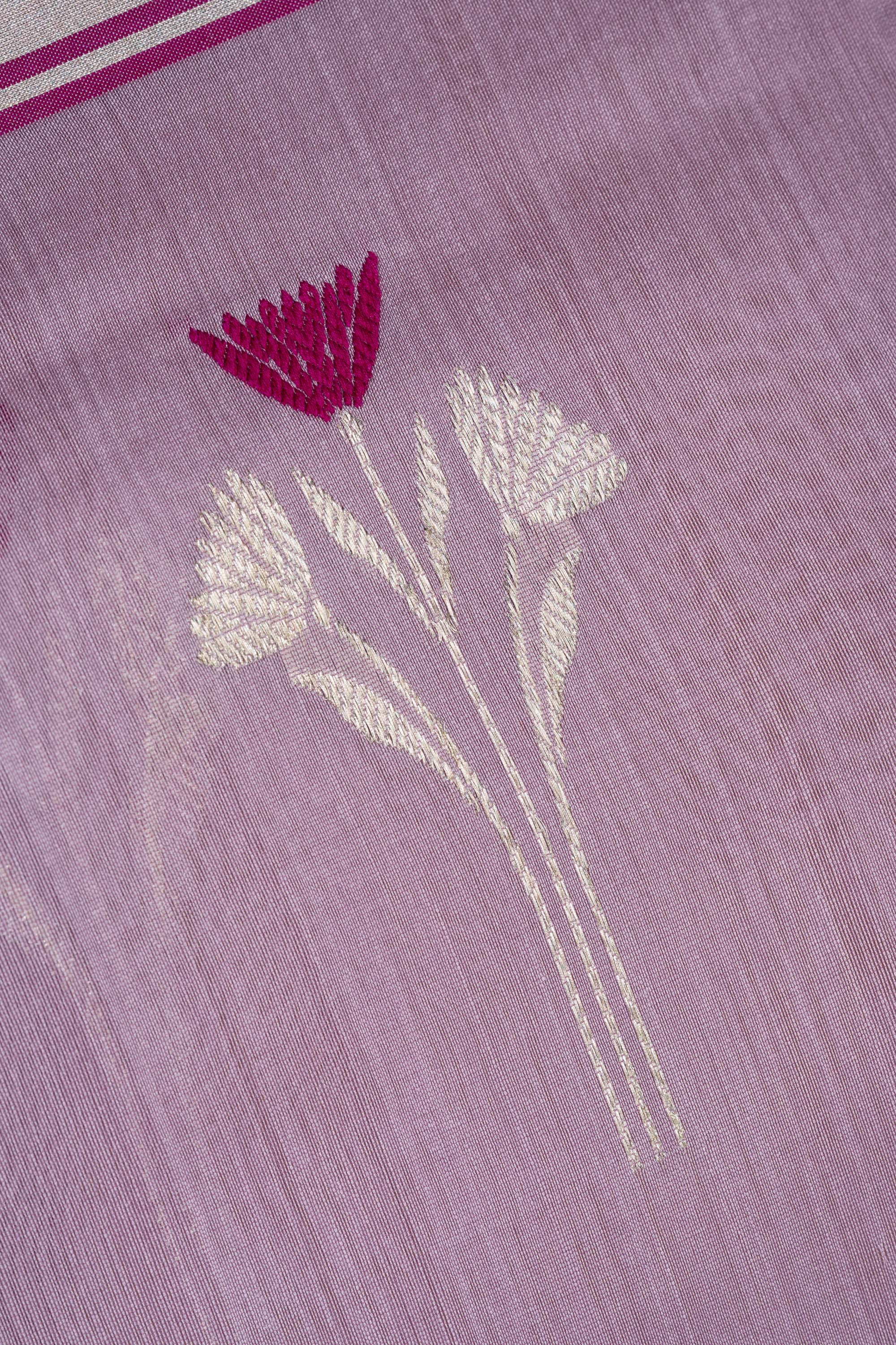 Soft Lavendar Chanderi Silk Cotton Saree