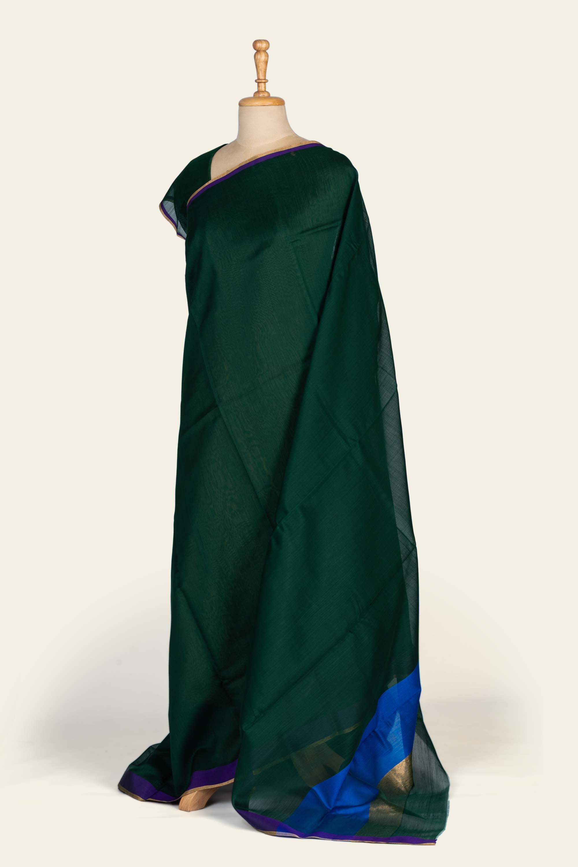 Green Chanderi Silk Cotton Saree