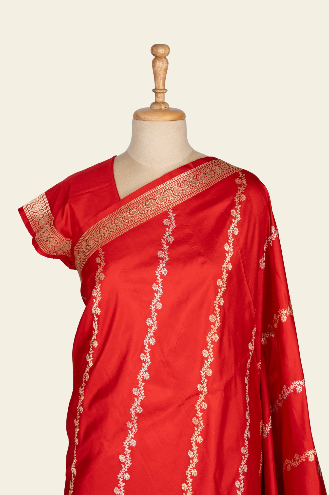 Red Kadhua Benarasi silk saree