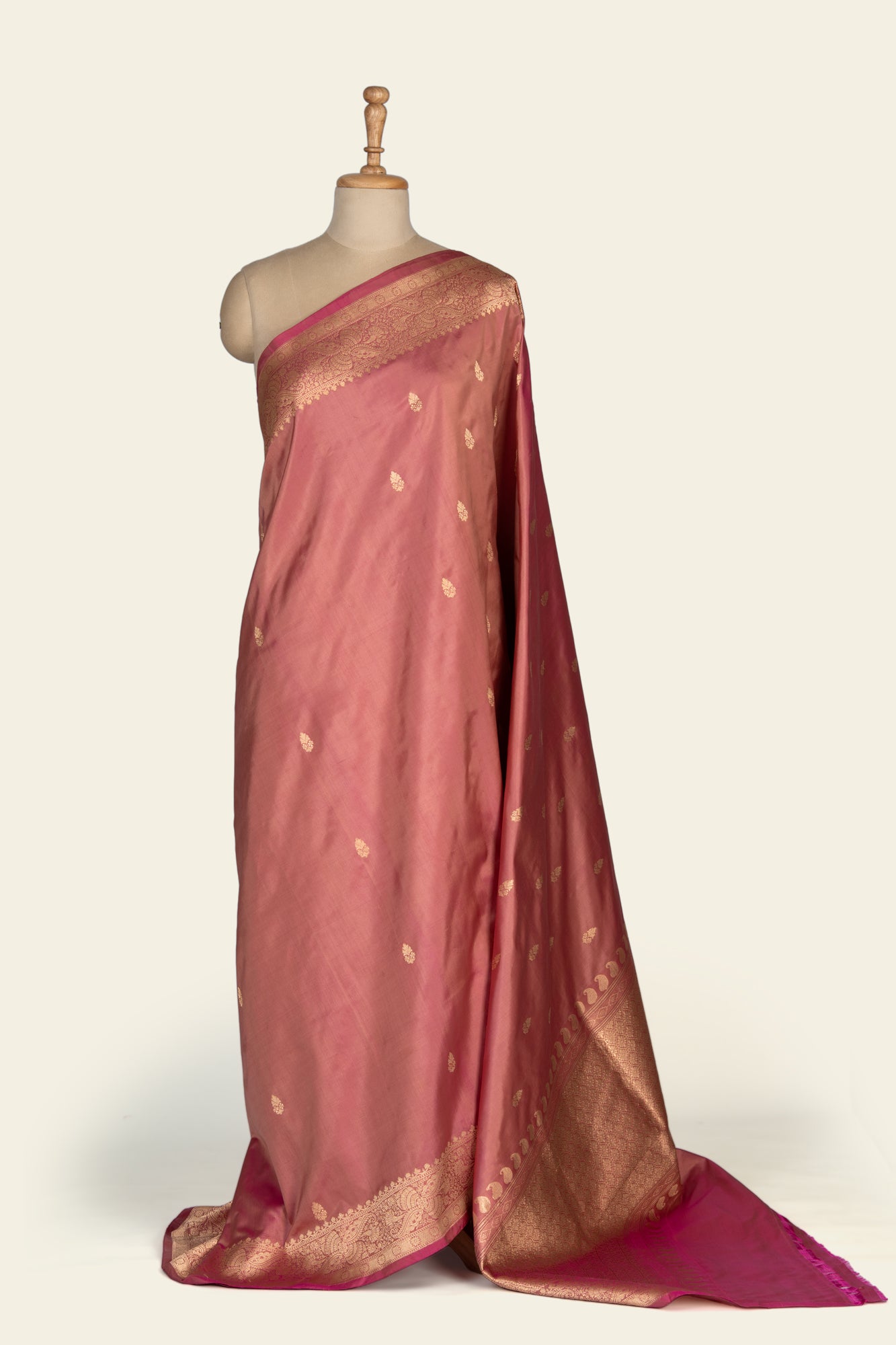 Dual Pink Kadua Benarasi silk saree