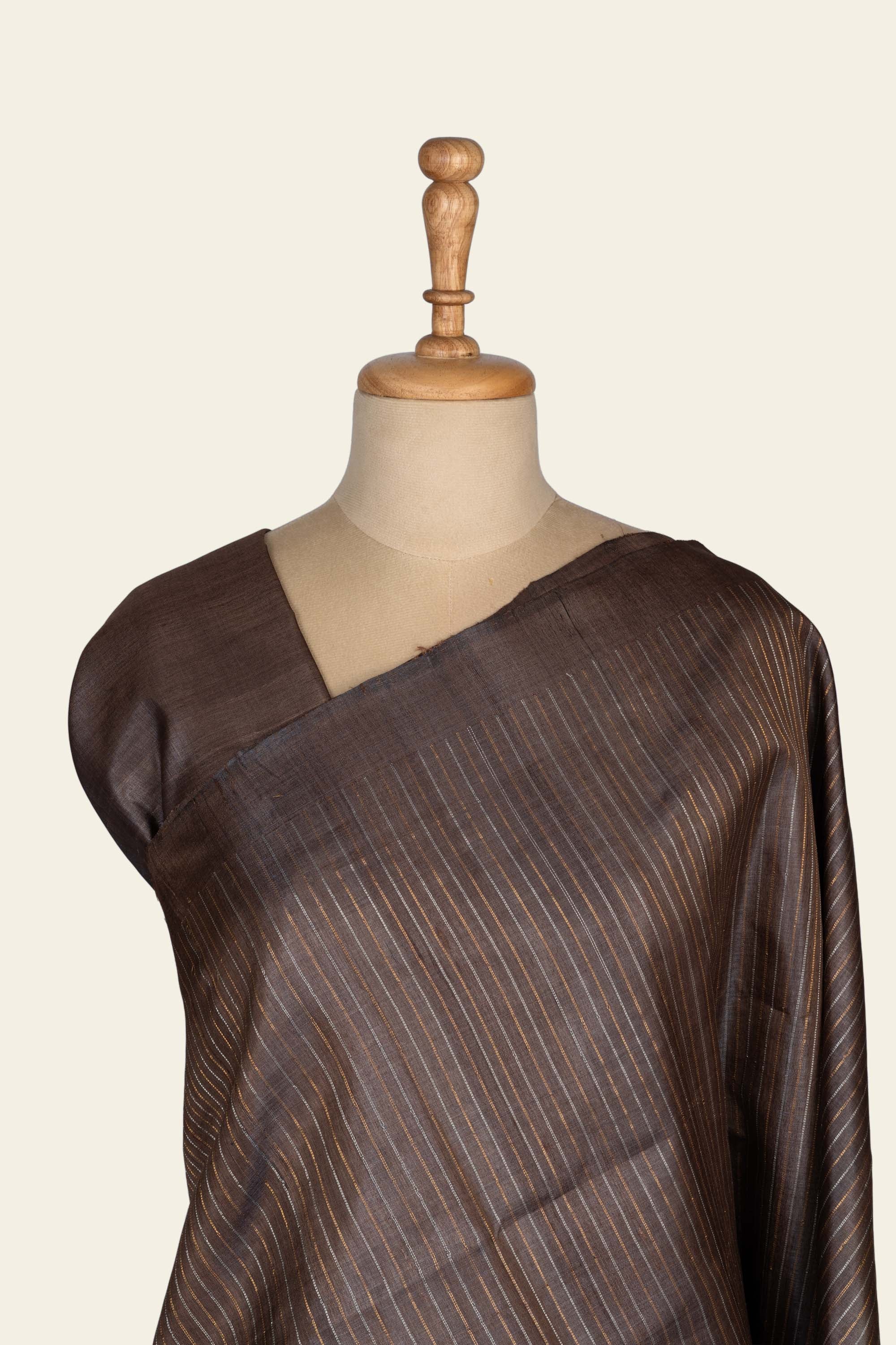 Brown Chhattisgarh Pure Tussar Silk Saree