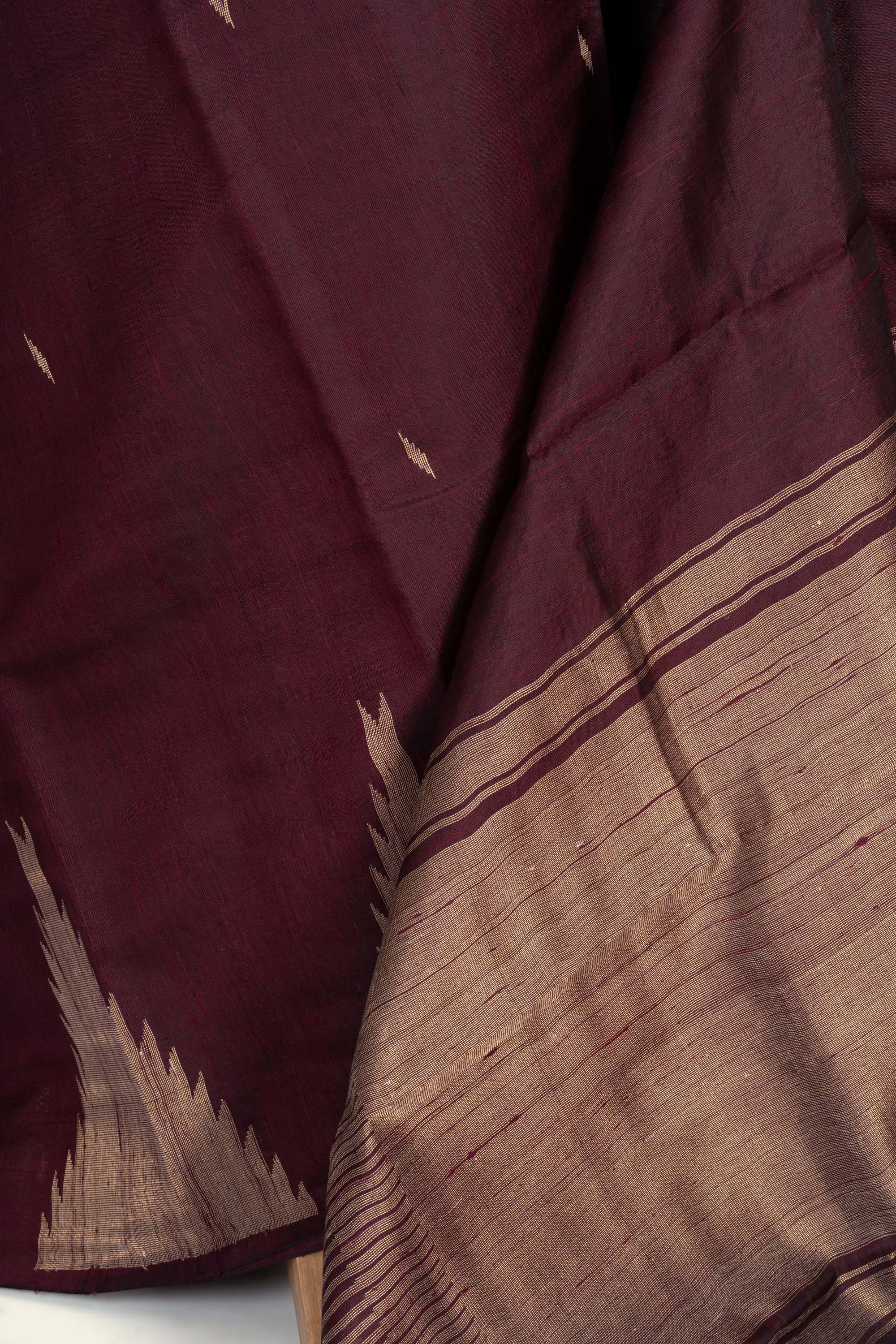 Plum Wine Chhattisgarh Raw Silk Saree