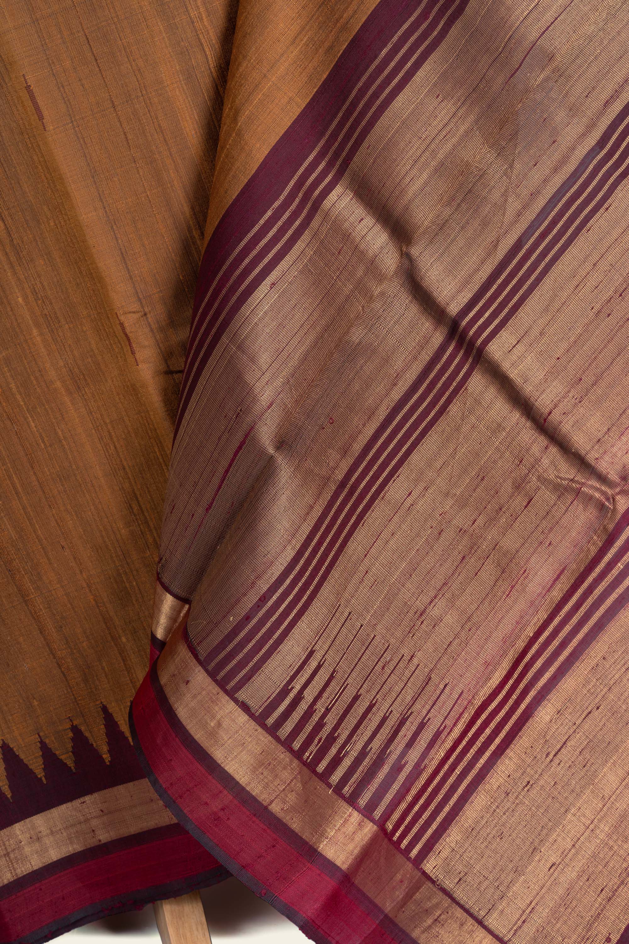 Caramel Brown Chhattisgarh Raw Silk Saree