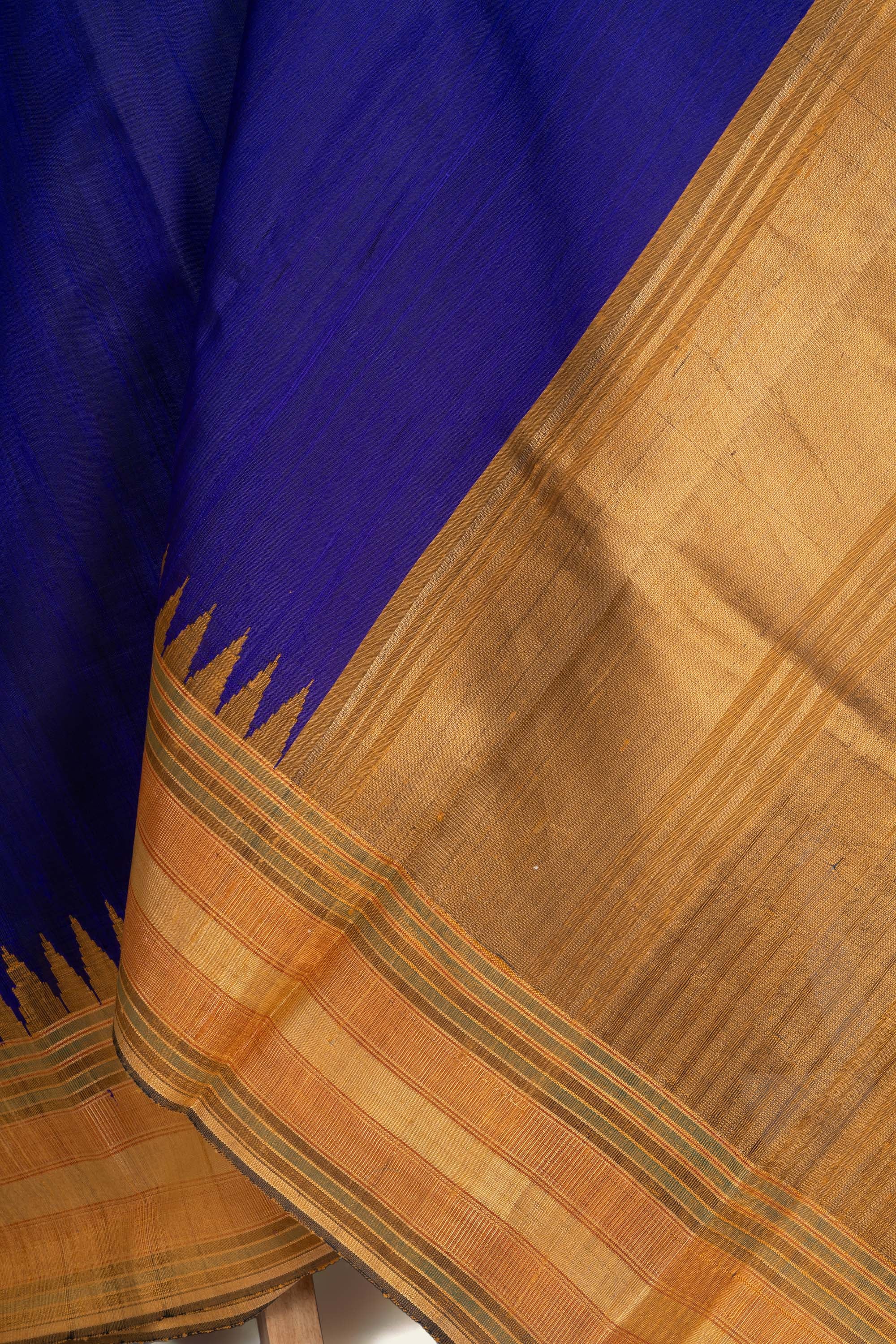 Royal Blue Chhattisgarh Raw Silk Saree
