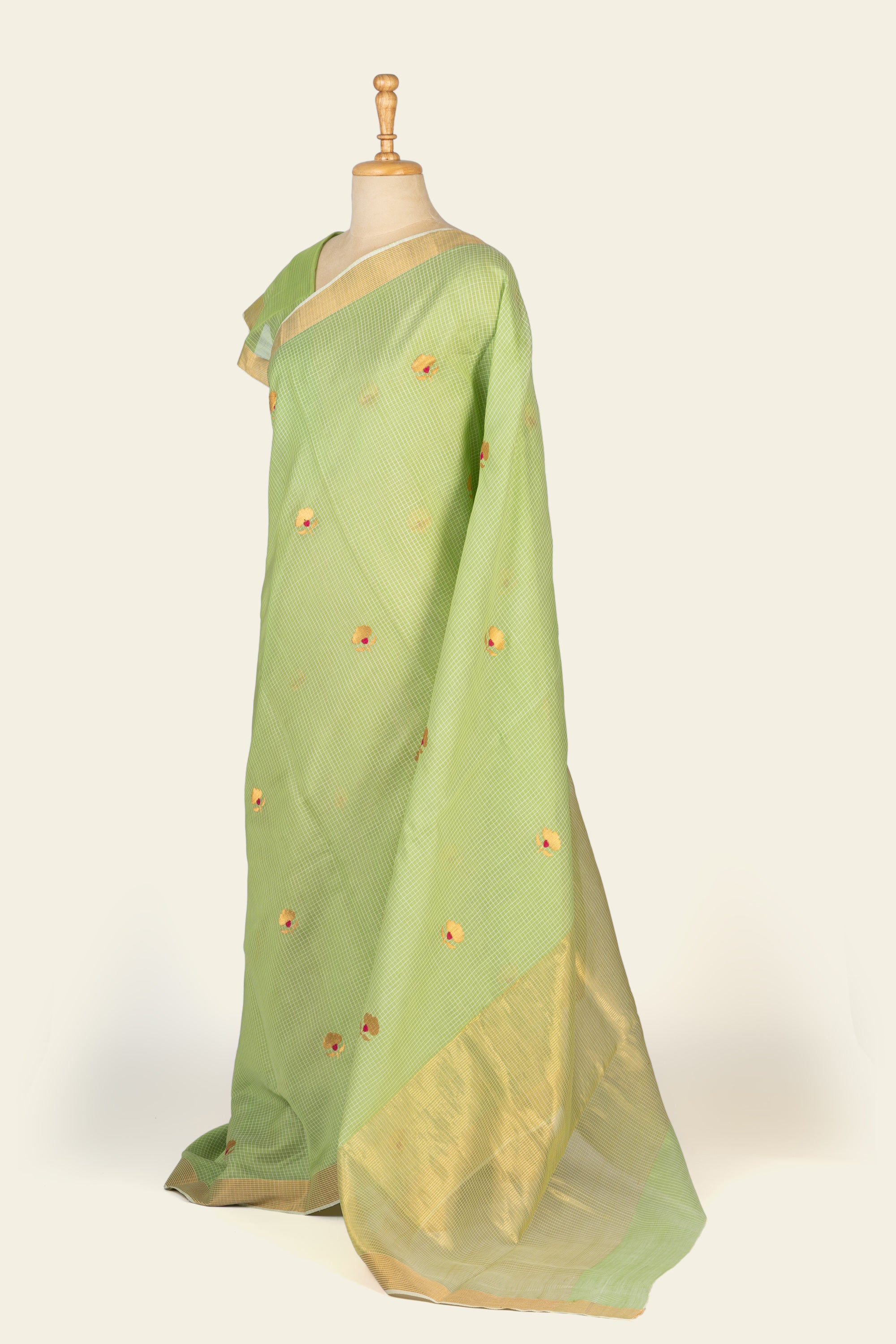 Meadow Green Chanderi Silk Cotton Saree