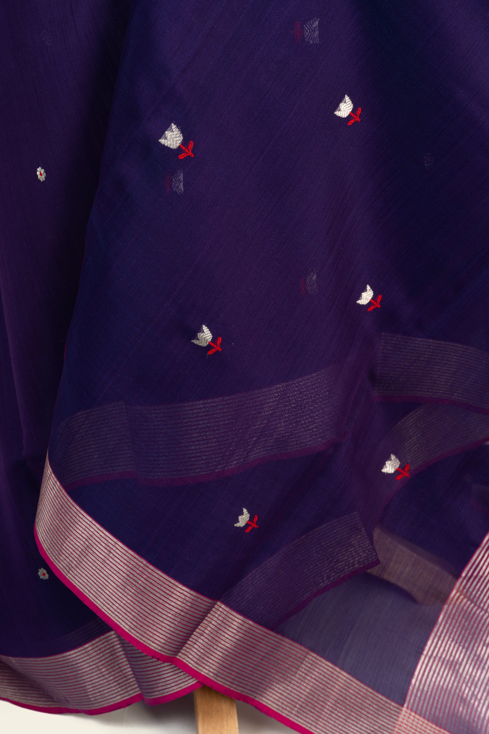 Dark Blue Chanderi Silk Cotton Saree