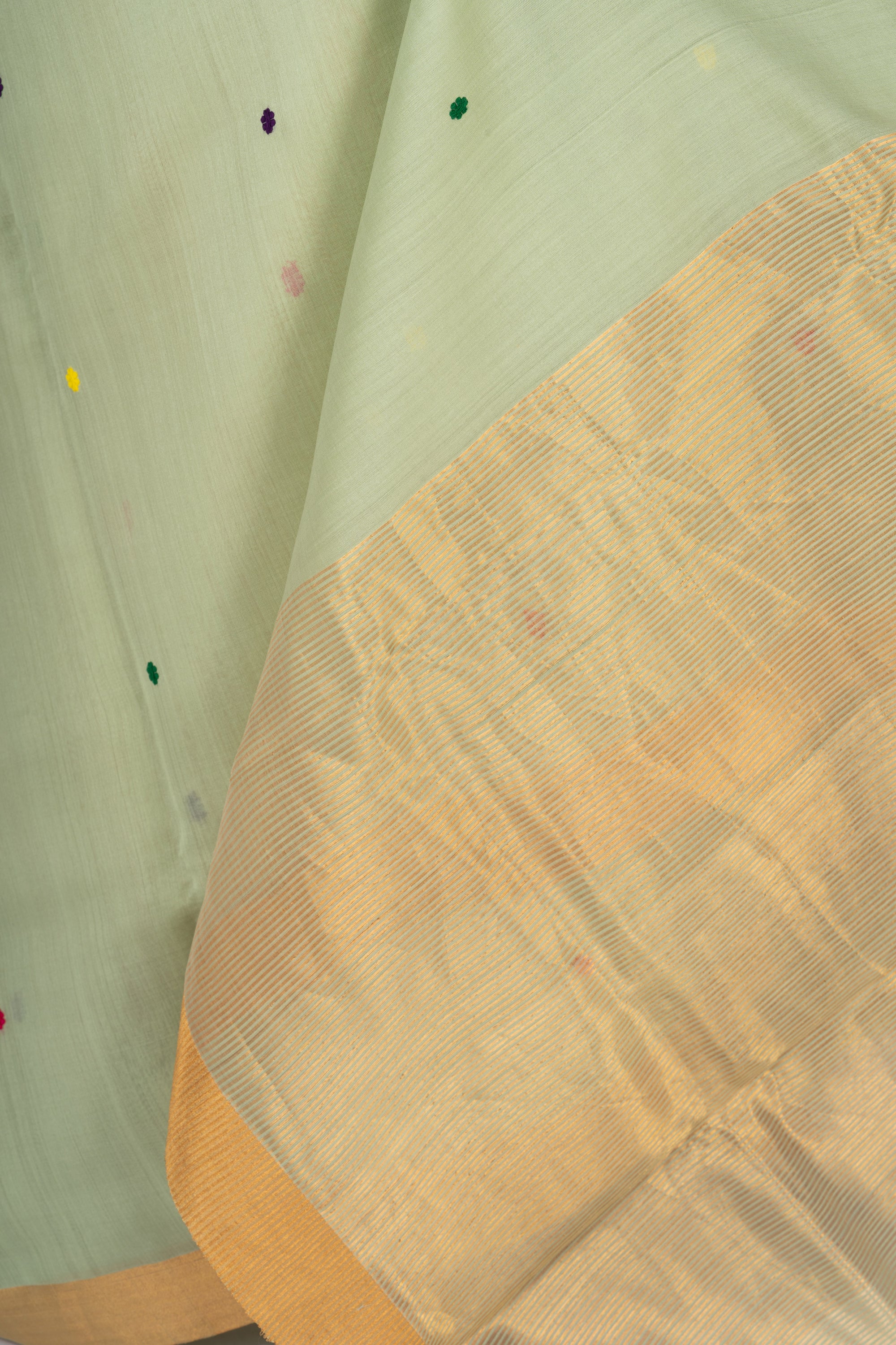 Pista Chanderi Silk Cotton Saree