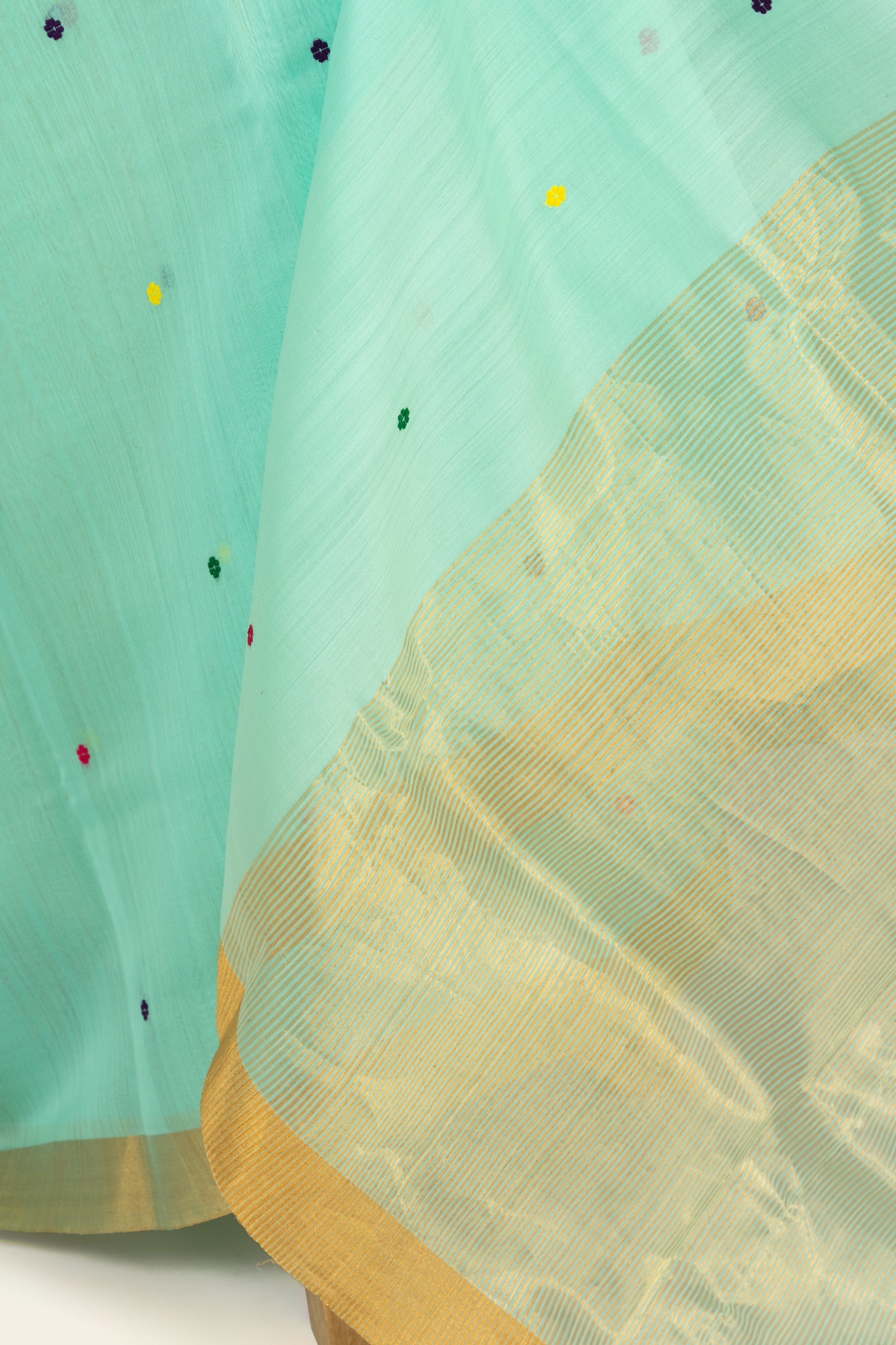 Sea Blue Chanderi Silk Cotton Saree