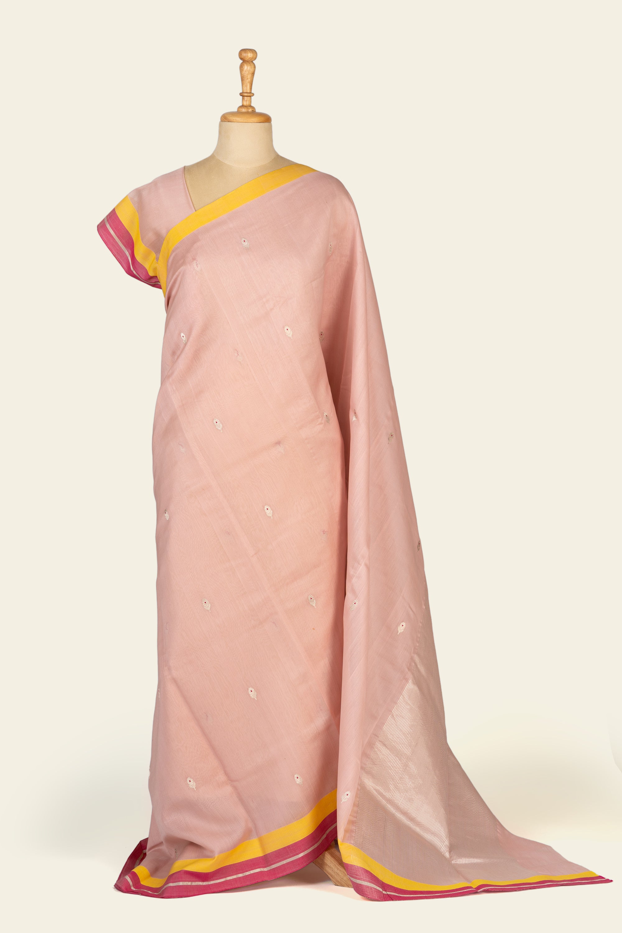 Misty Pink Chanderi Silk Cotton Saree