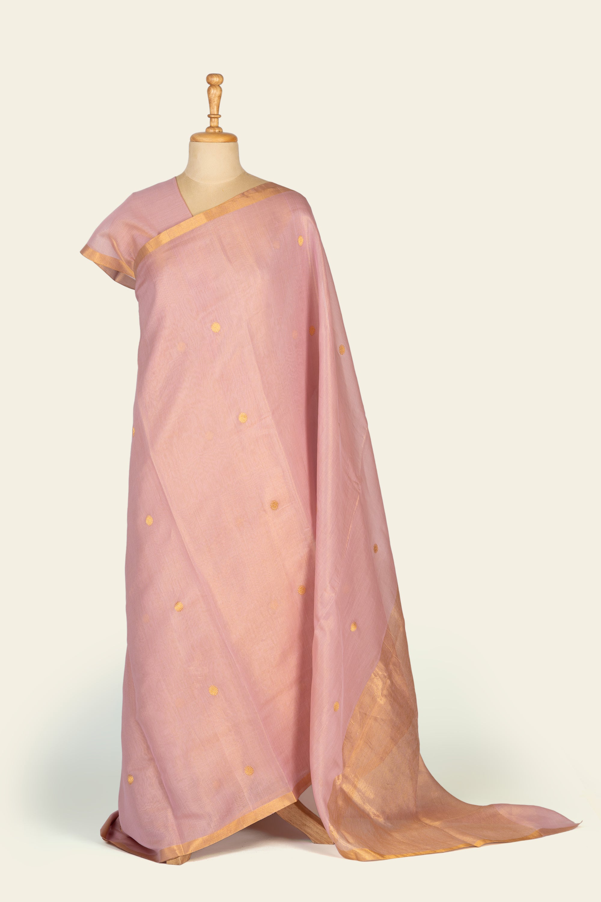 Shimmer Pink Chanderi Tissue Saree