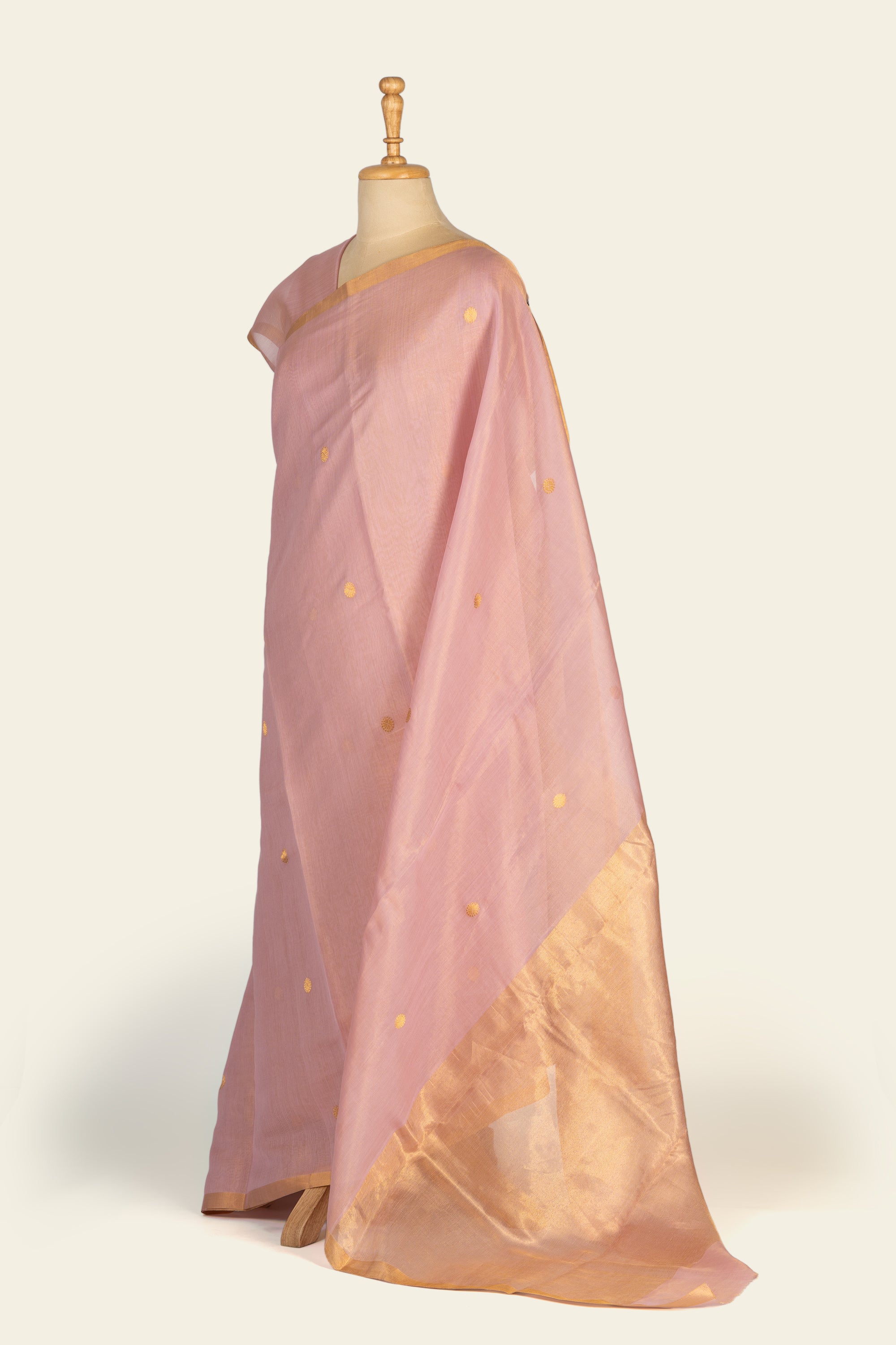 Shimmer Pink Chanderi Tissue Saree
