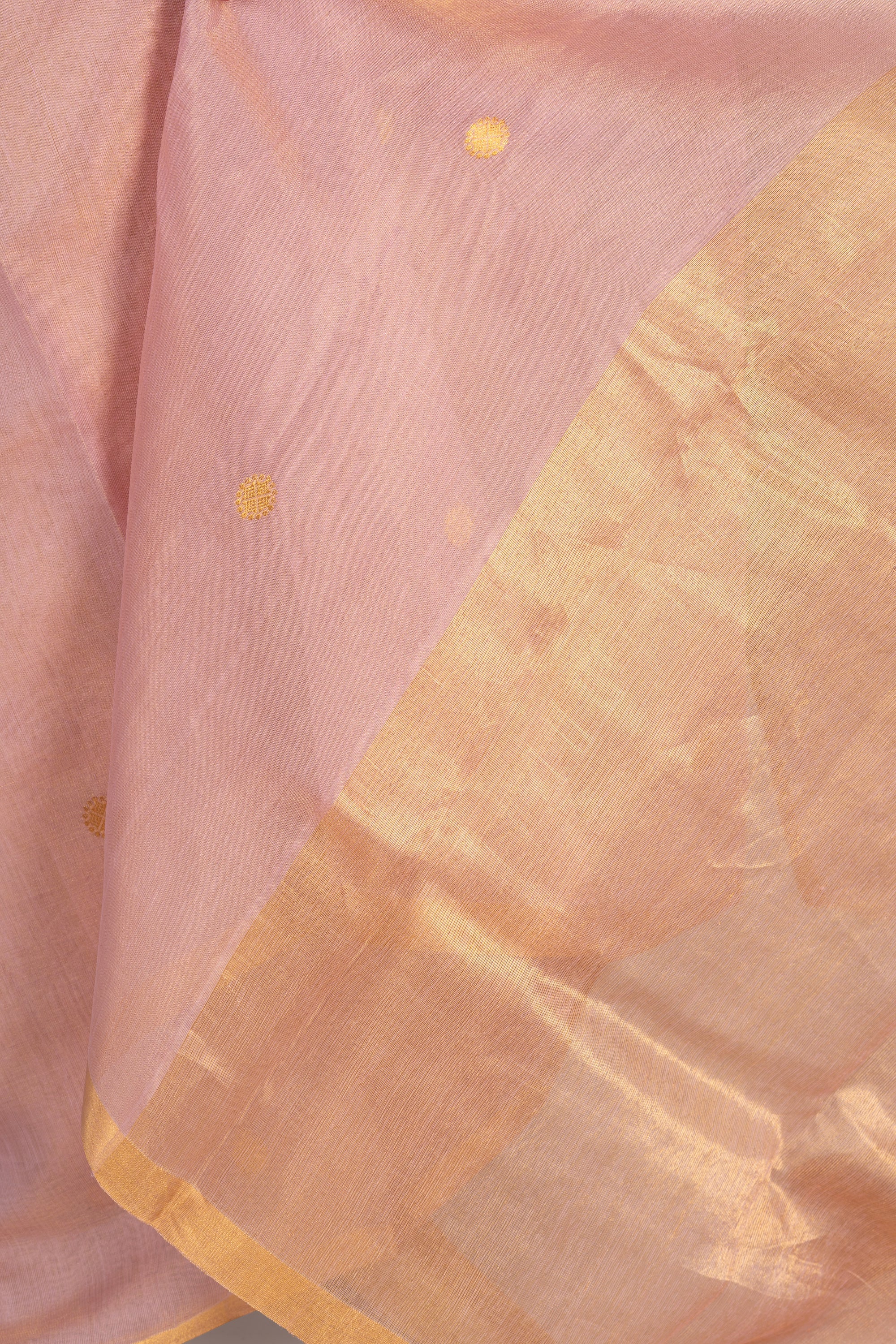 Shimmer Pink Chanderi Tissue Saree
