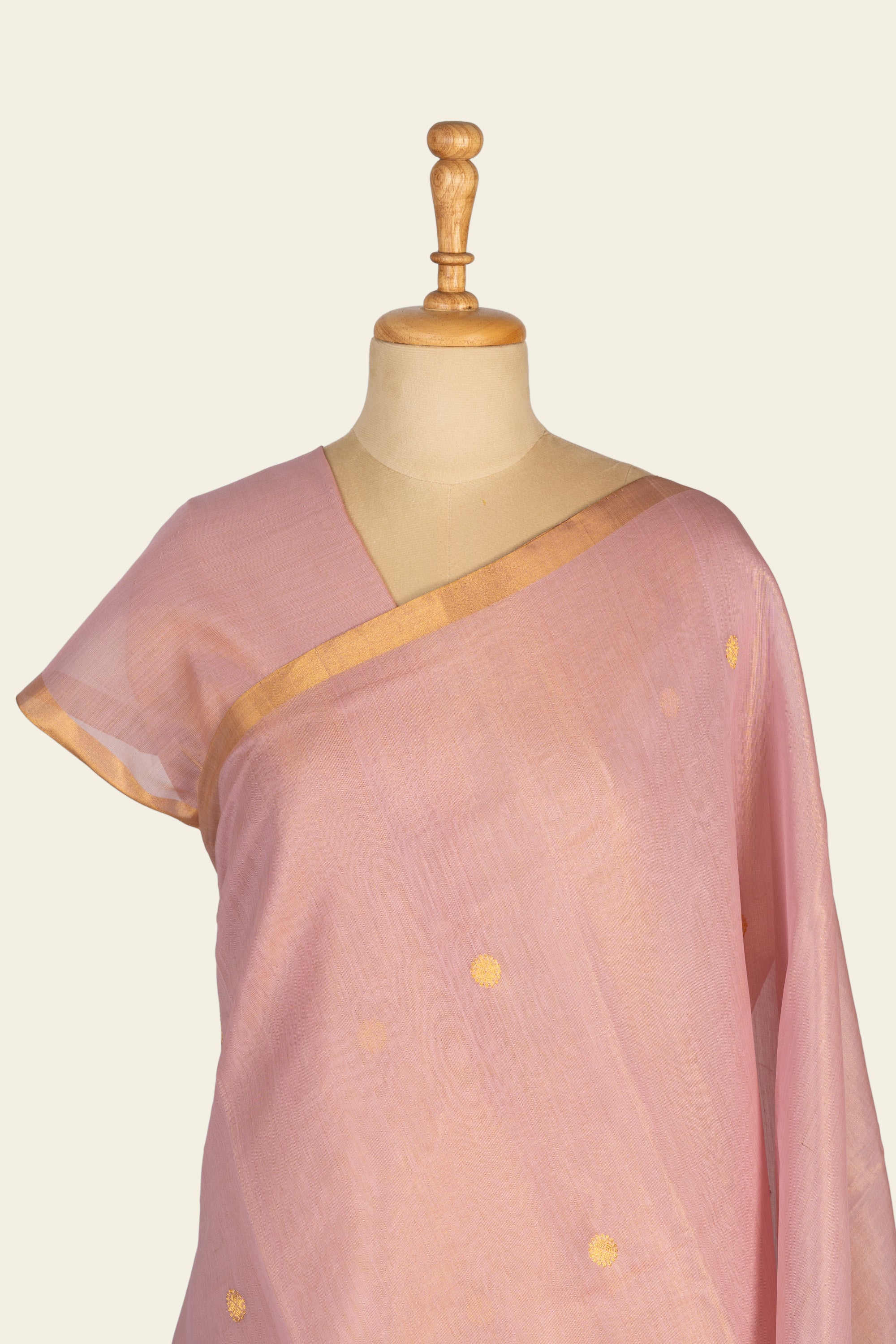 Shimmer Pink Chanderi Tissue Saree
