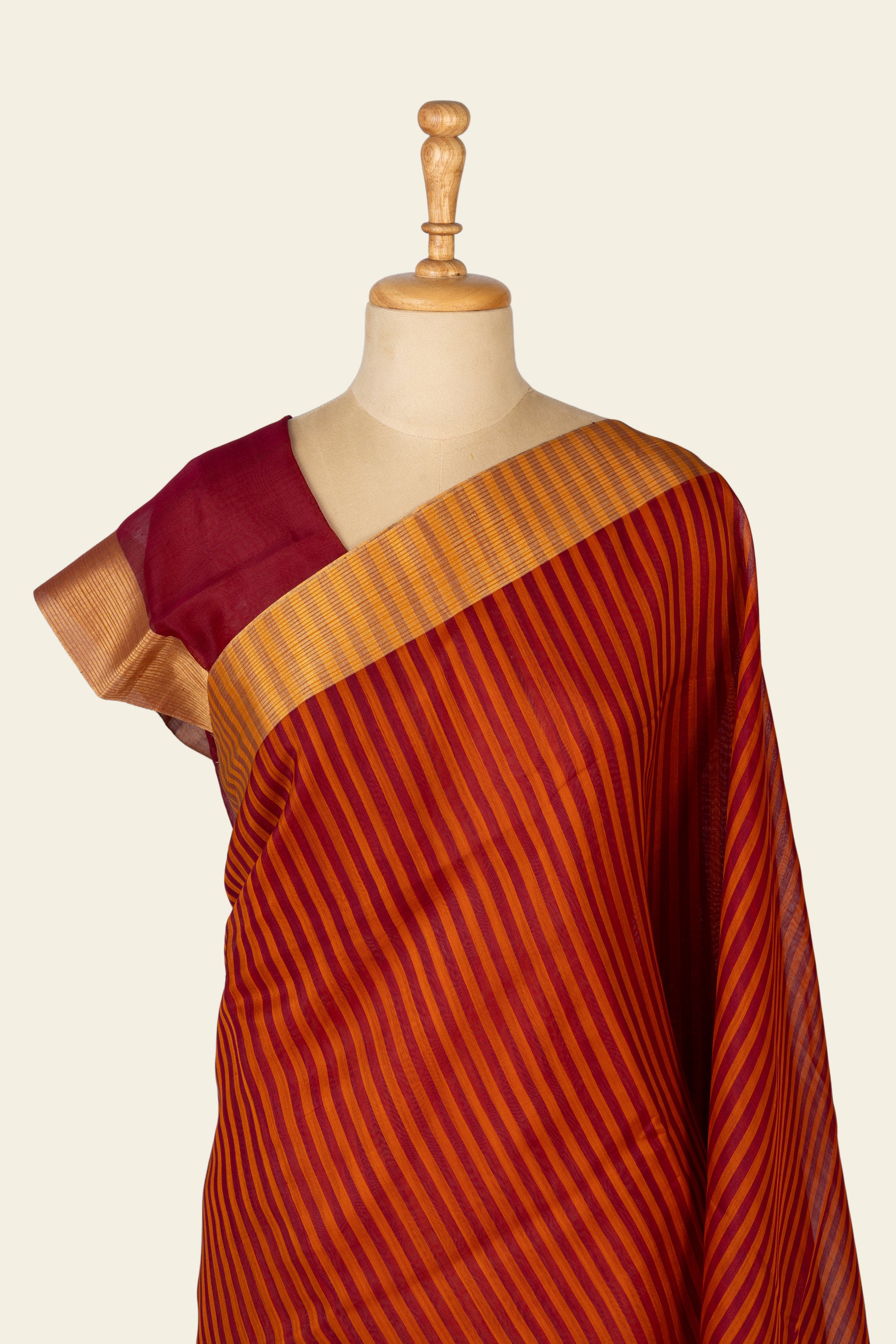 Brick Orange Chanderi Silk Saree